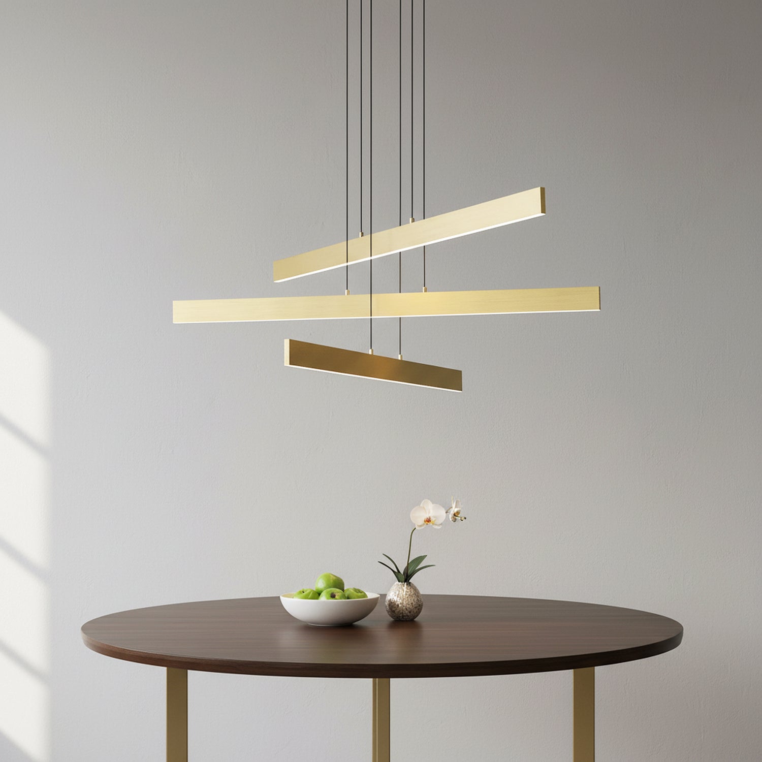 3/6 Lights 43.7"  Linear Sputnik Chandeliers for Dining Living Rooms,3000K
