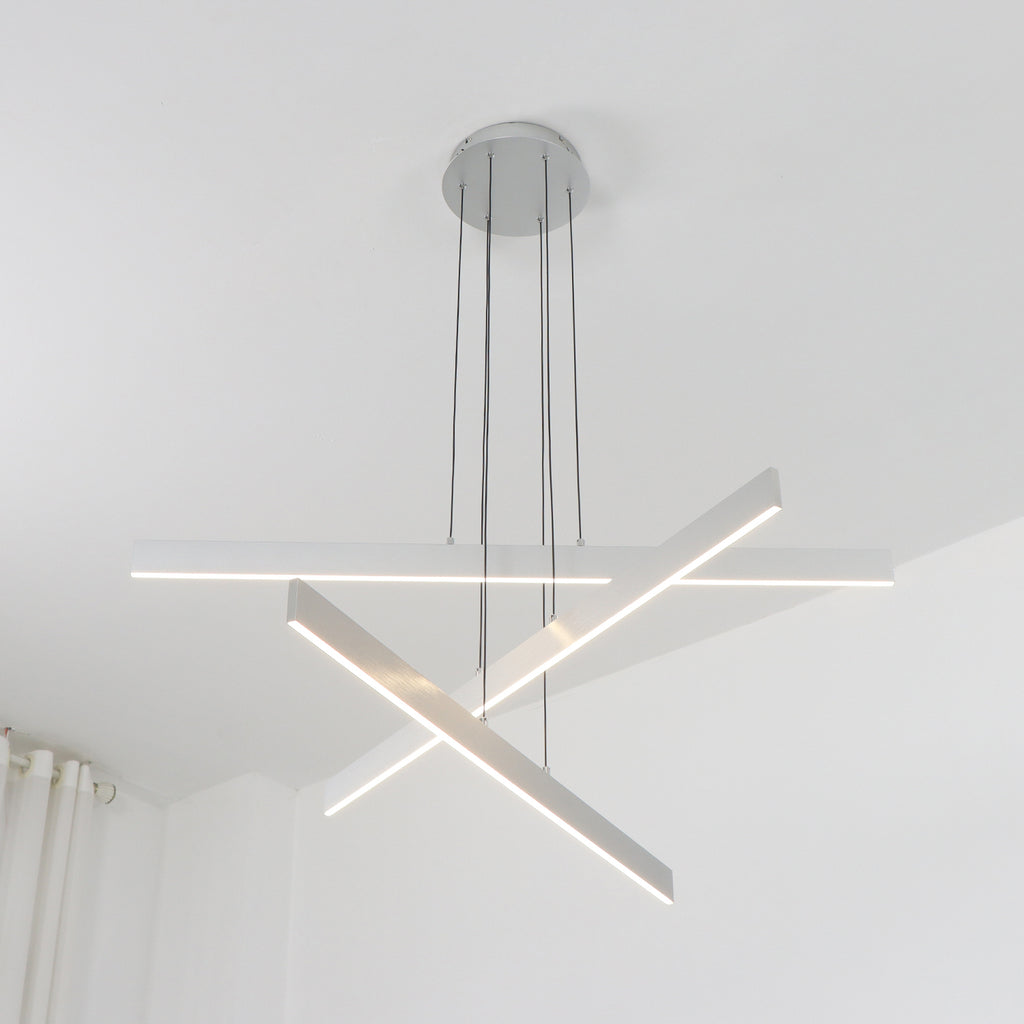 3/6 Lights 43.7"  Linear Sputnik Chandeliers for Dining Living Rooms,3000K