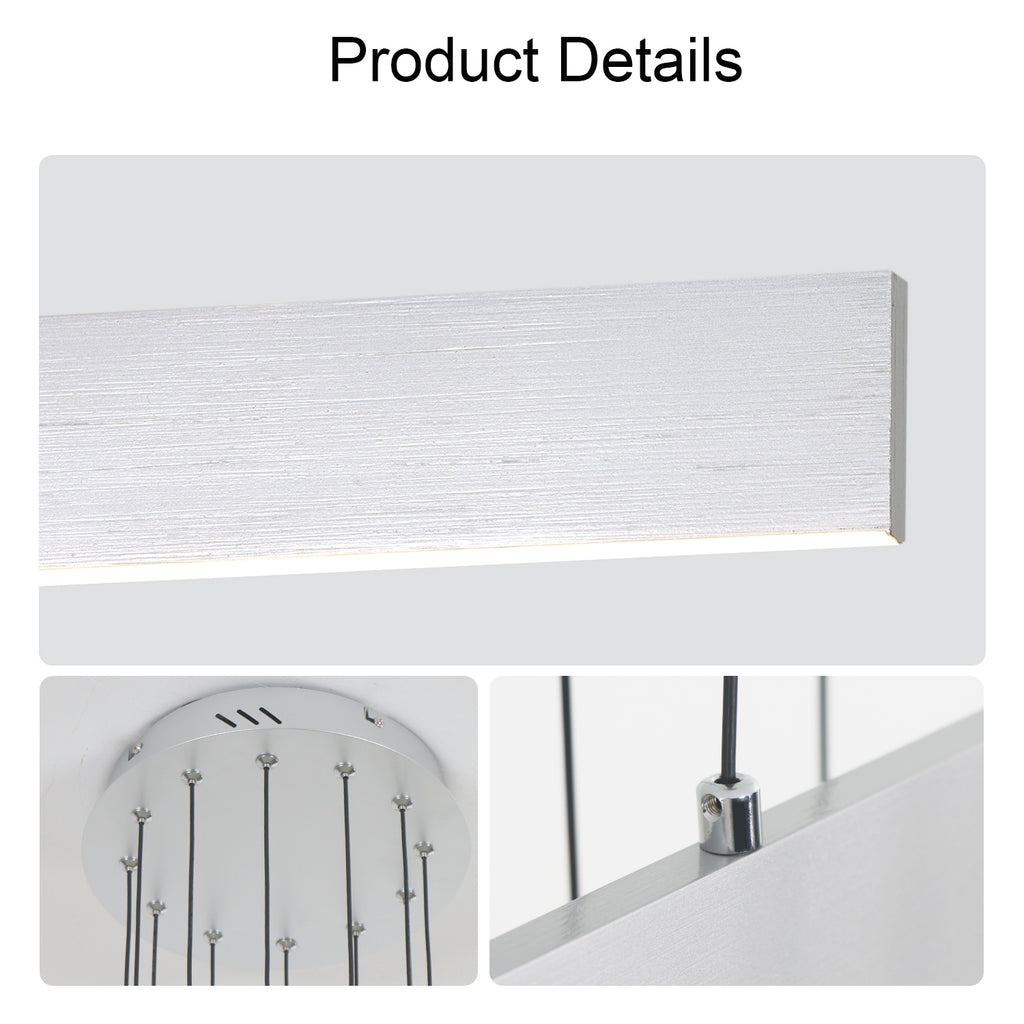 3/6 Lights 43.7"  Linear Sputnik Chandeliers for Dining Living Rooms,3000K