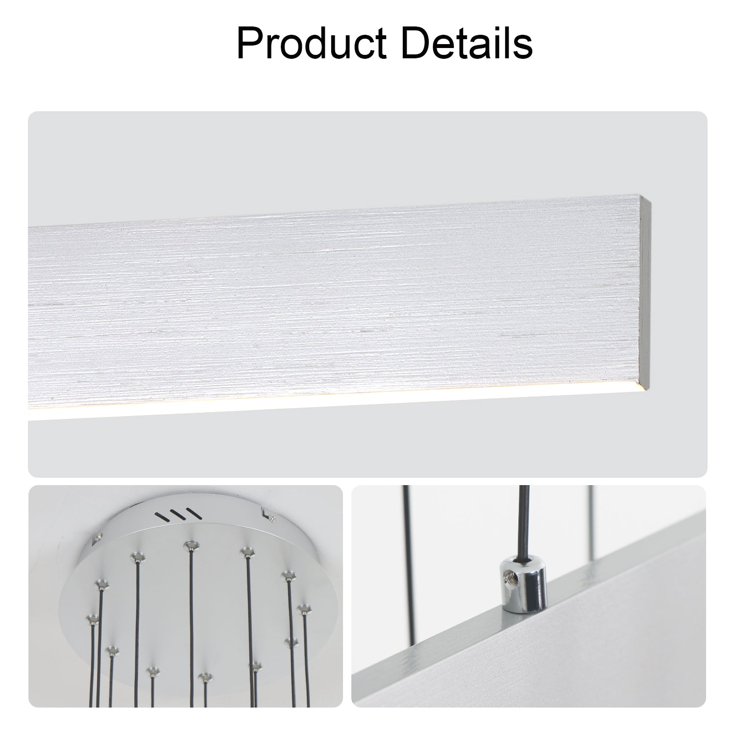 3/6 Lights 43.7"  Linear Sputnik Chandeliers for Dining Living Rooms,3000K