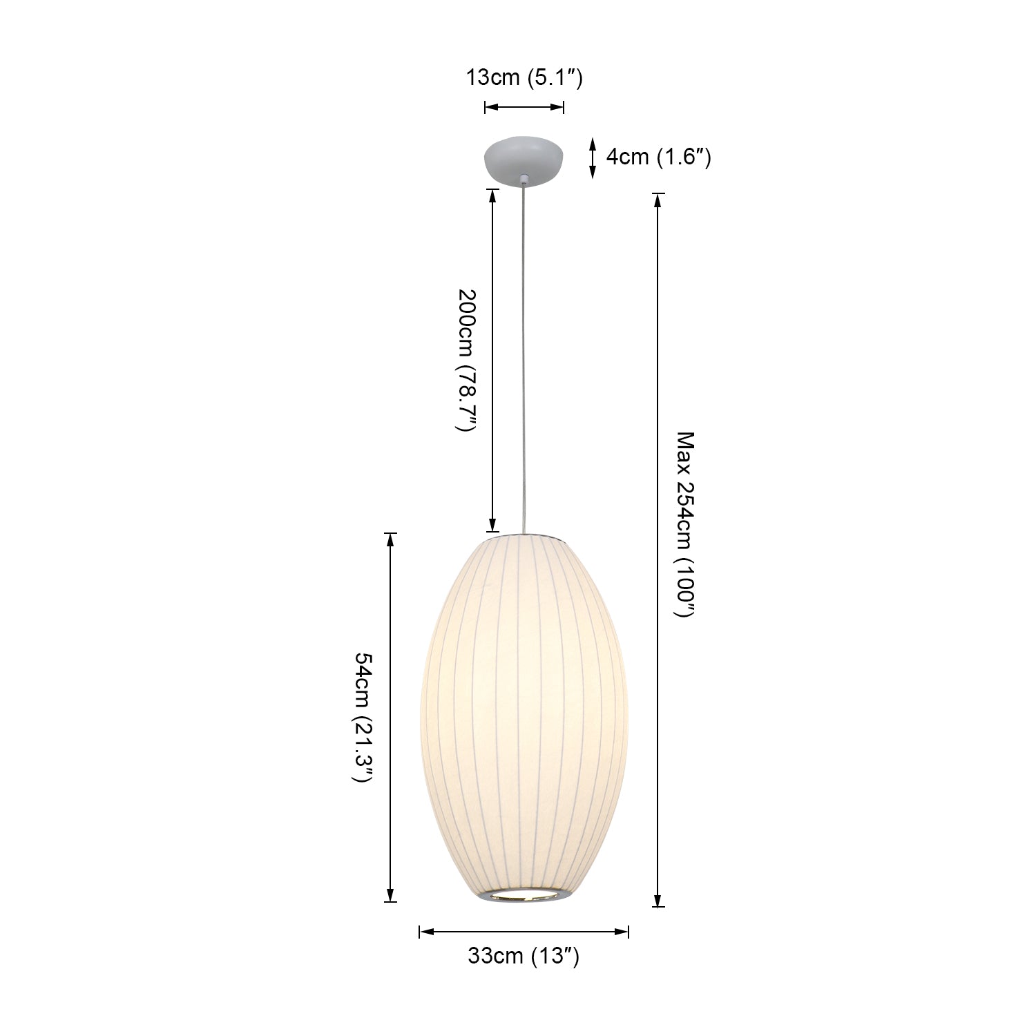 14/21 Inch 1-Light Drum White Silk Pendant Light for Restaurant Kitchen Entrance