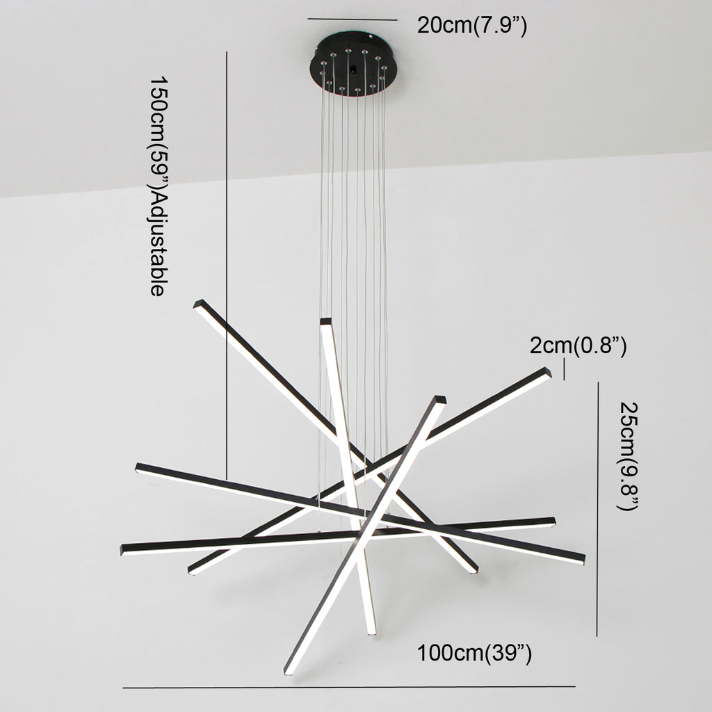 3/6 Lights Linear Sputnik LED Triac Dimmable Chandeliers