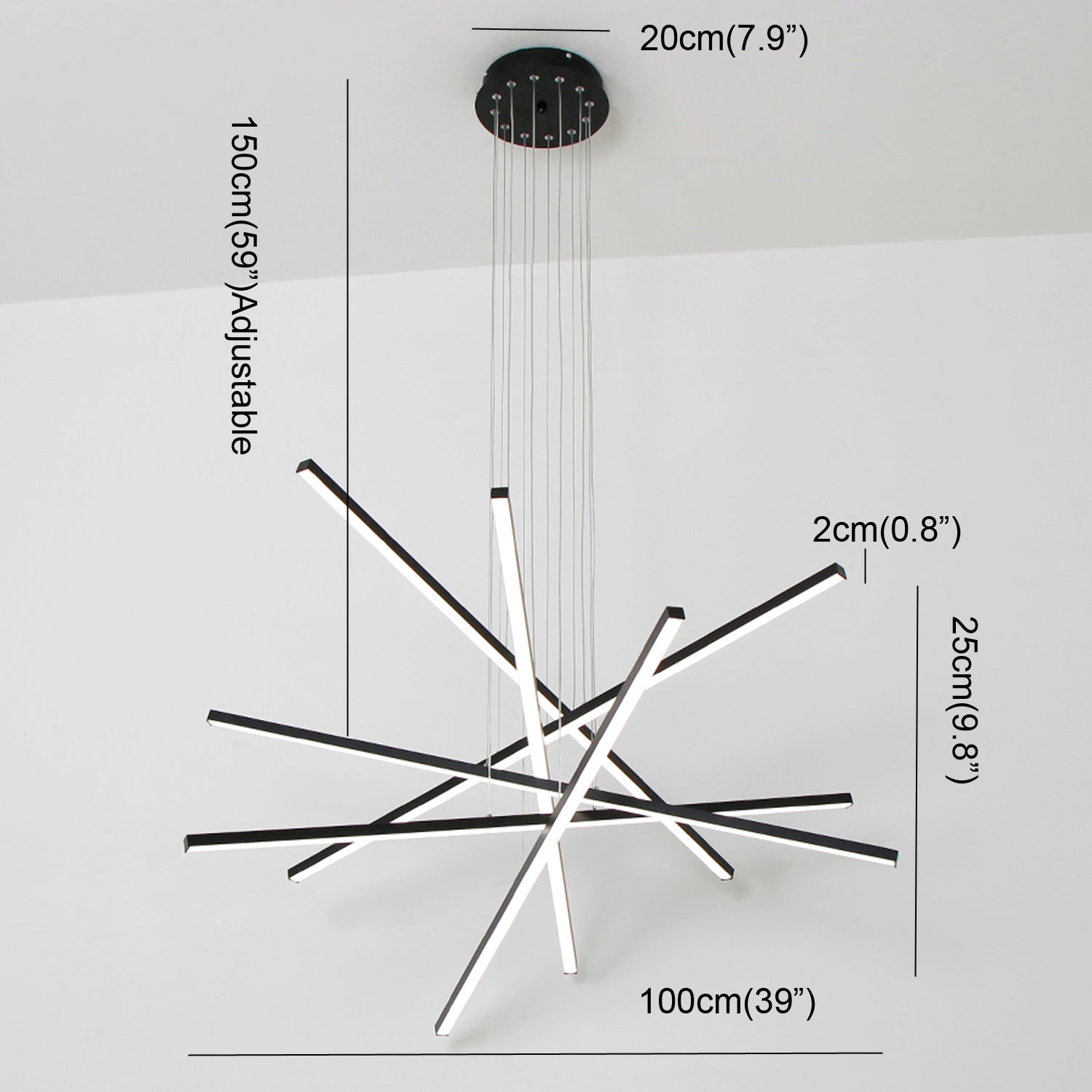 3/6 Lights Linear Sputnik LED Triac Dimmable Chandeliers