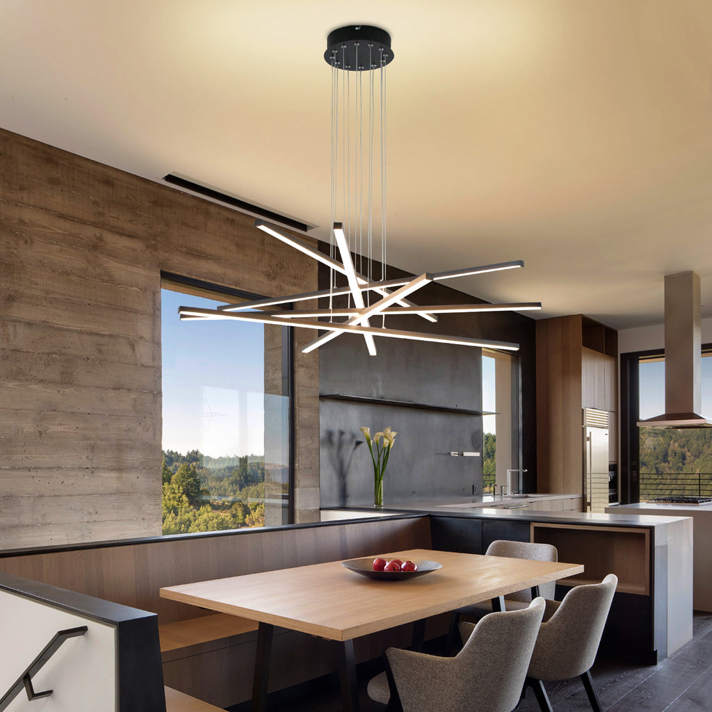 3/6 Lights Linear Sputnik LED Triac Dimmable Chandeliers