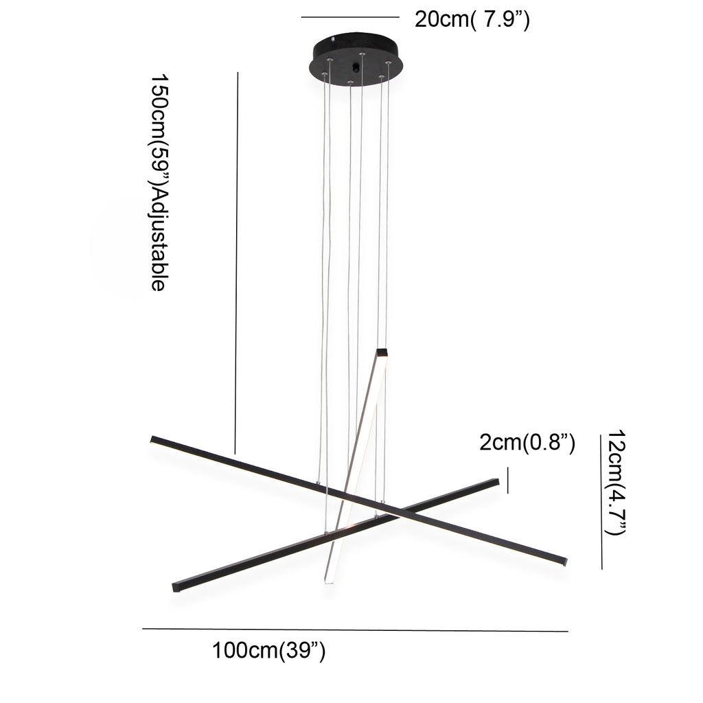 3/6 Lights Linear Sputnik LED Triac Dimmable Chandeliers