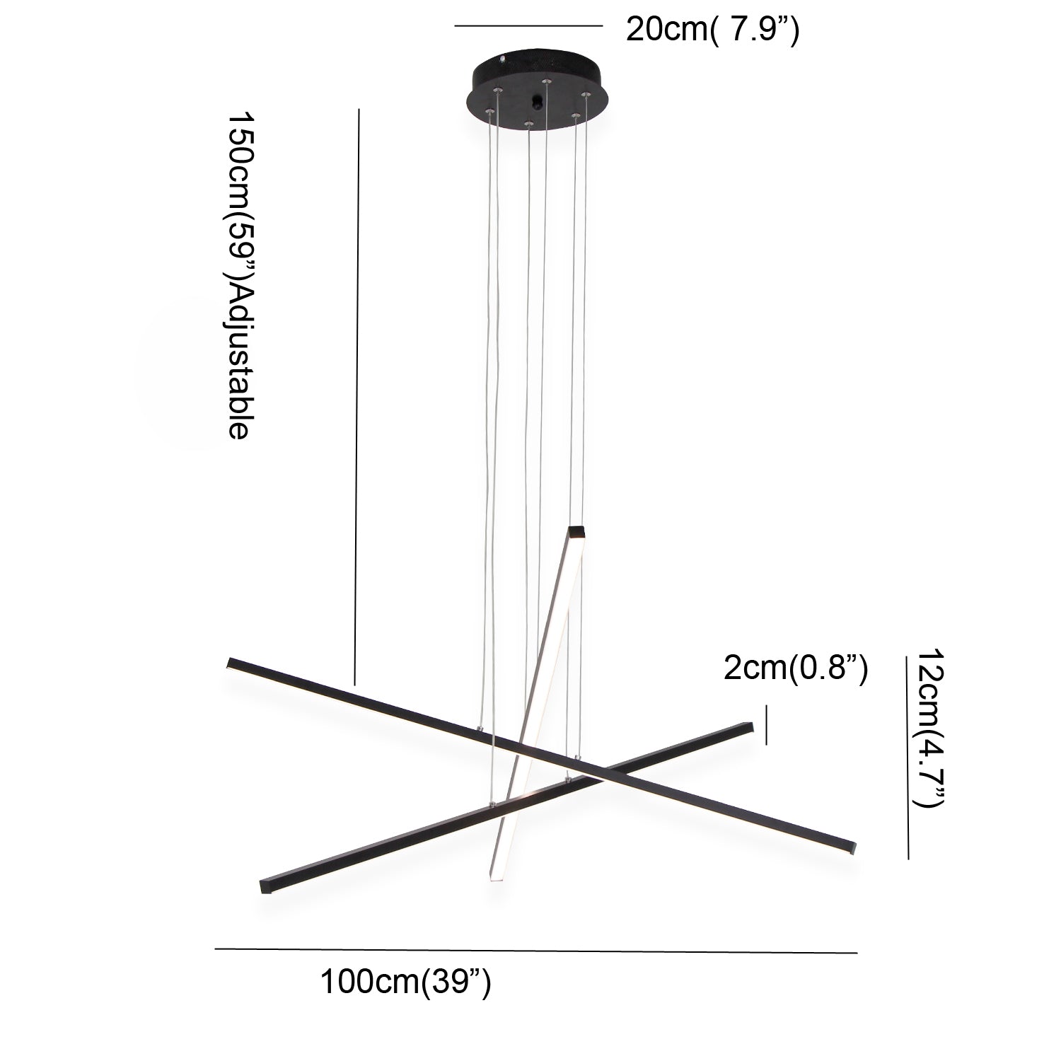 3/6 Lights Linear Sputnik LED Triac Dimmable Chandeliers