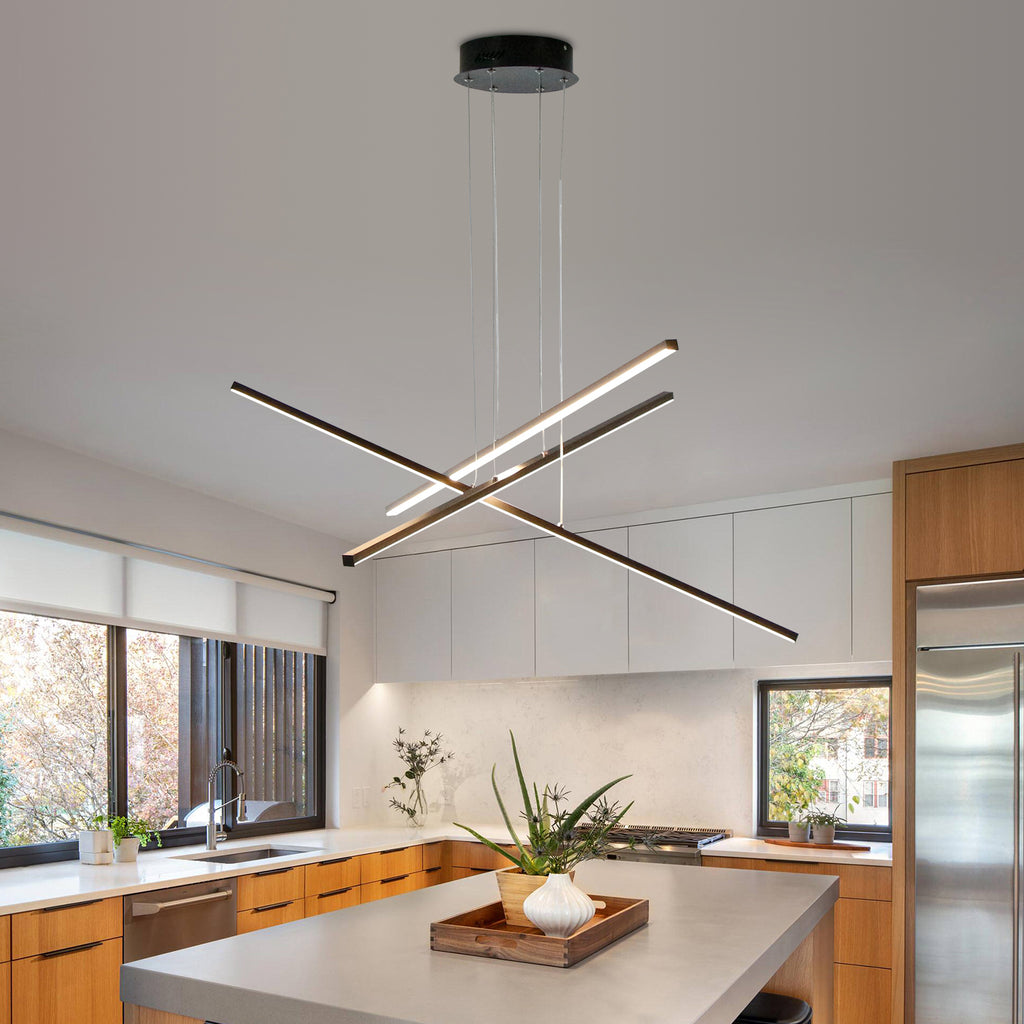 3/6 Lights Linear Sputnik LED Triac Dimmable Chandeliers