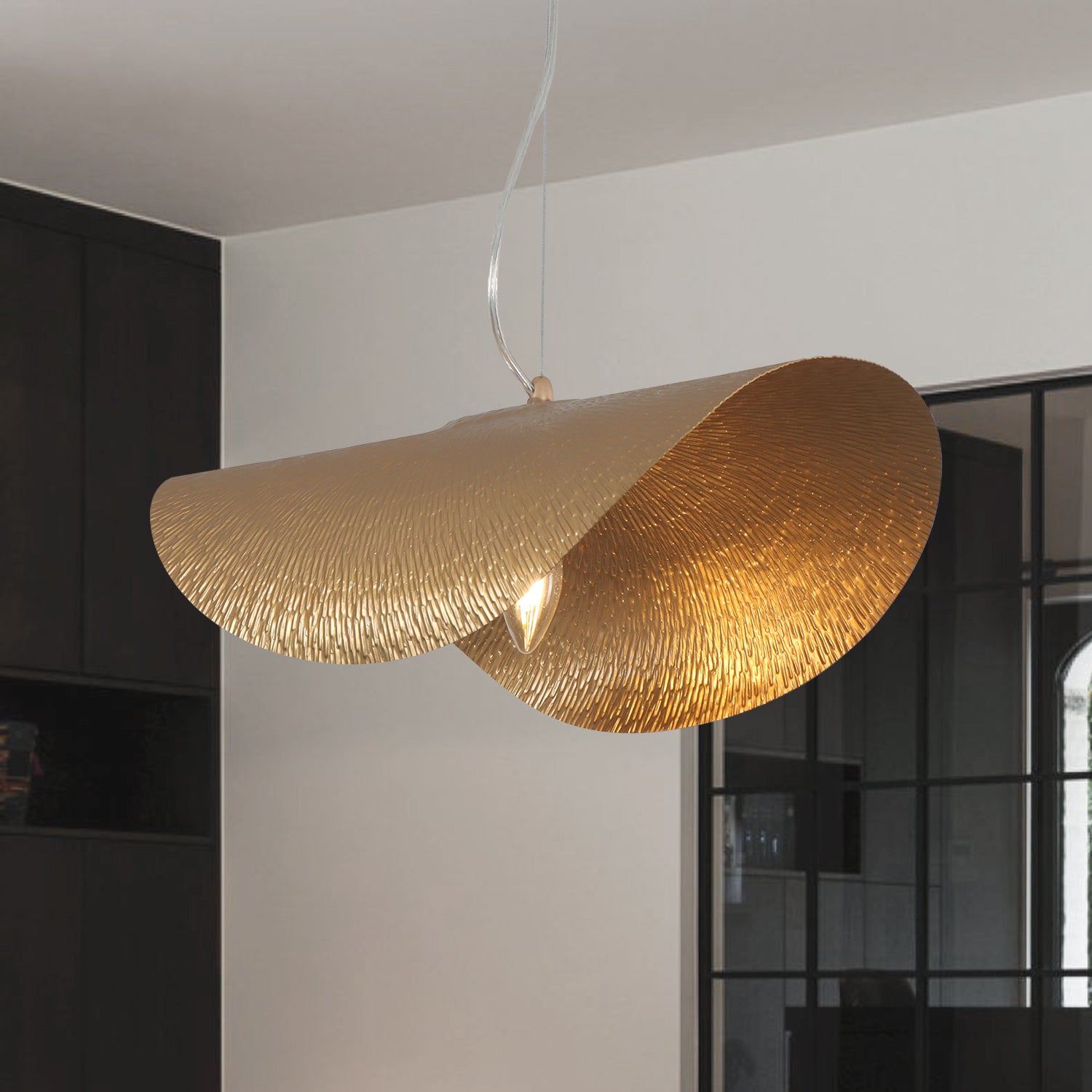 18 in. 1-Light Bronze Vintage Copper Pendant Light, E12 Bulb Base