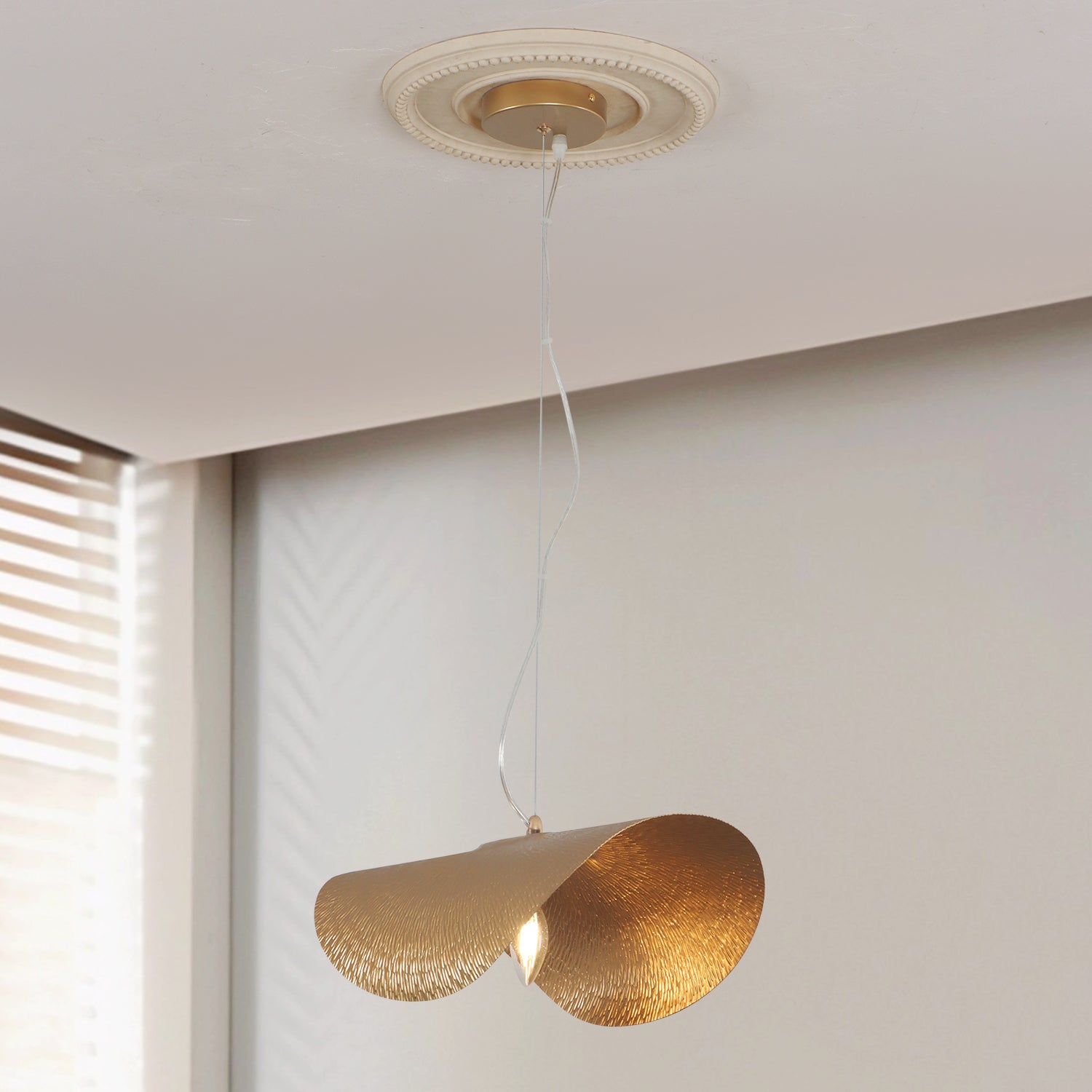 18 in. 1-Light Bronze Vintage Copper Pendant Light, E12 Bulb Base