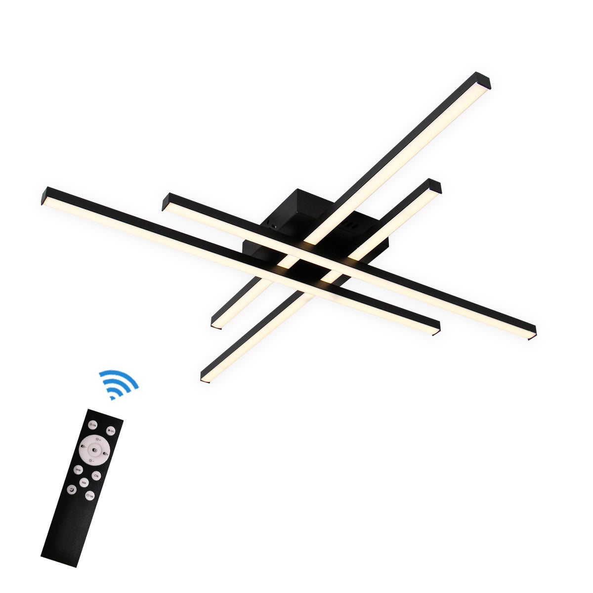 4-Lights Linear Modern LED Dimmable Flush Mount with Remote Control