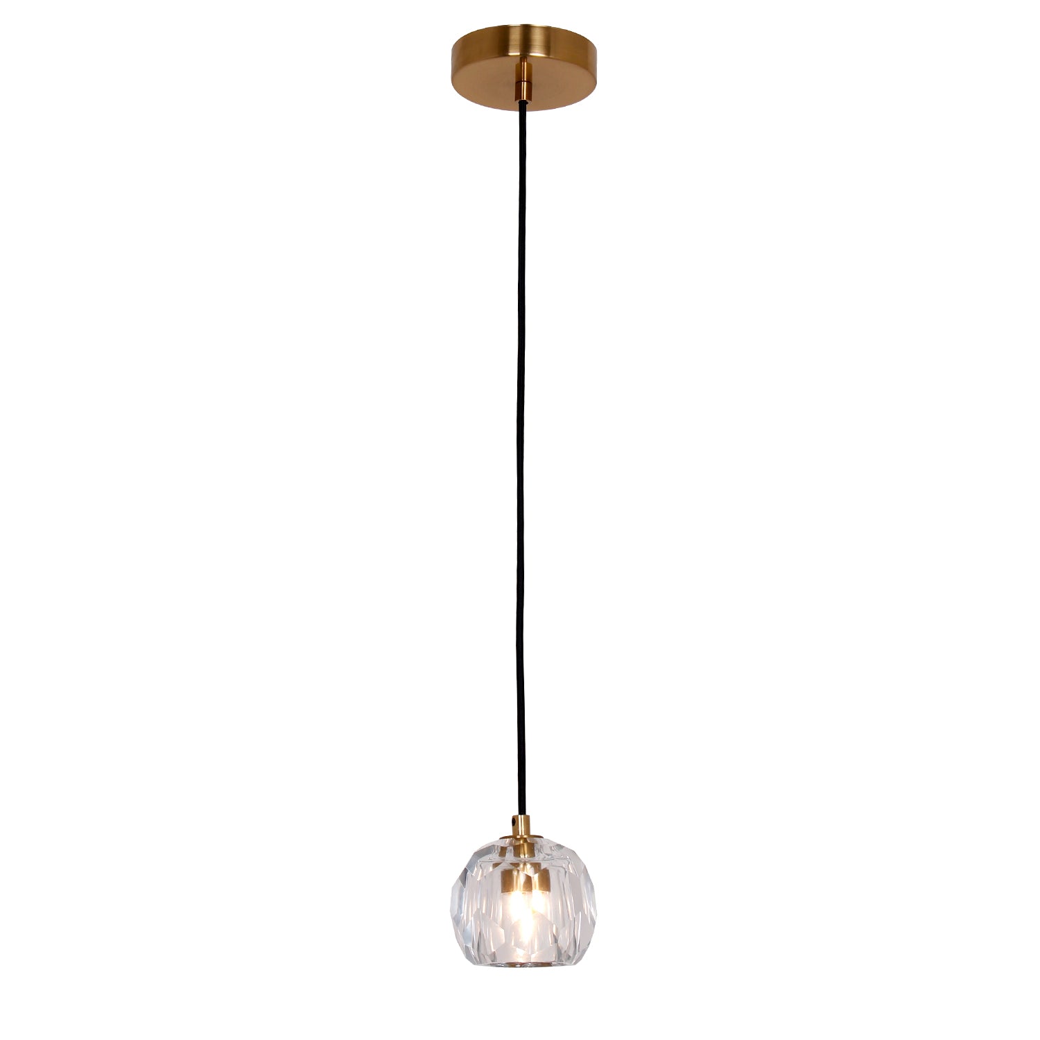 1-Light 4.7" Mini-Pendant Light with Crystal Ball Shade,G9 Bulb