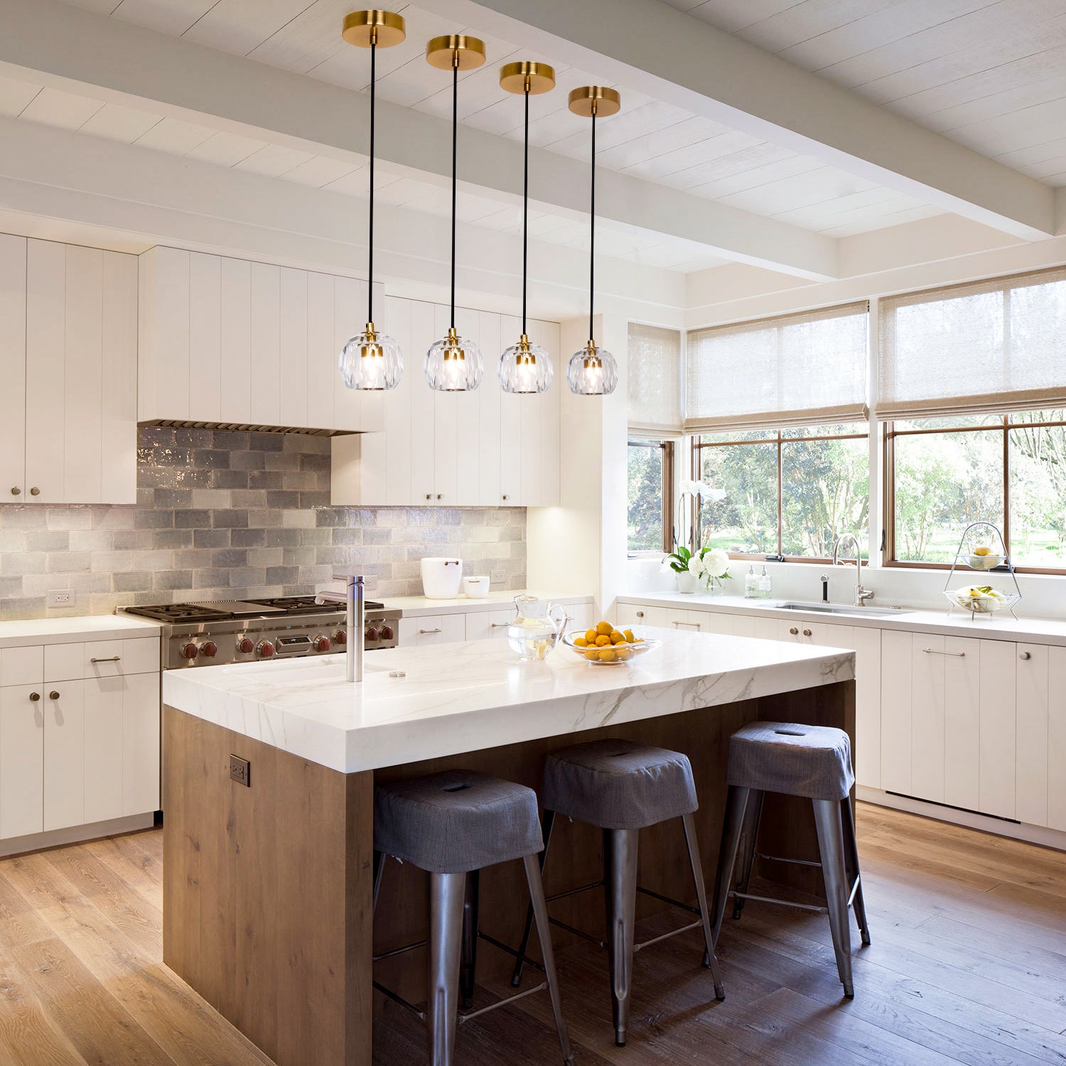 1-Light 4.7" Mini-Pendant Light with Crystal Ball Shade,G9 Bulb