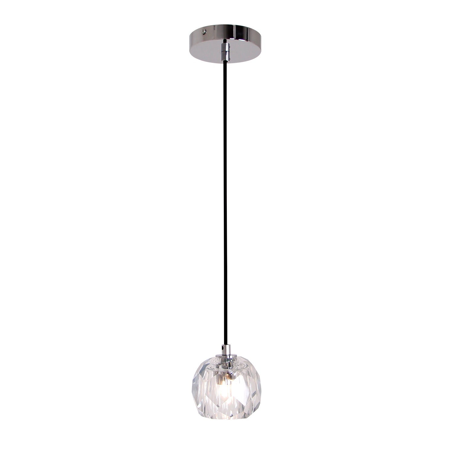 1-Light 4.7" Mini-Pendant Light with Crystal Ball Shade,G9 Bulb