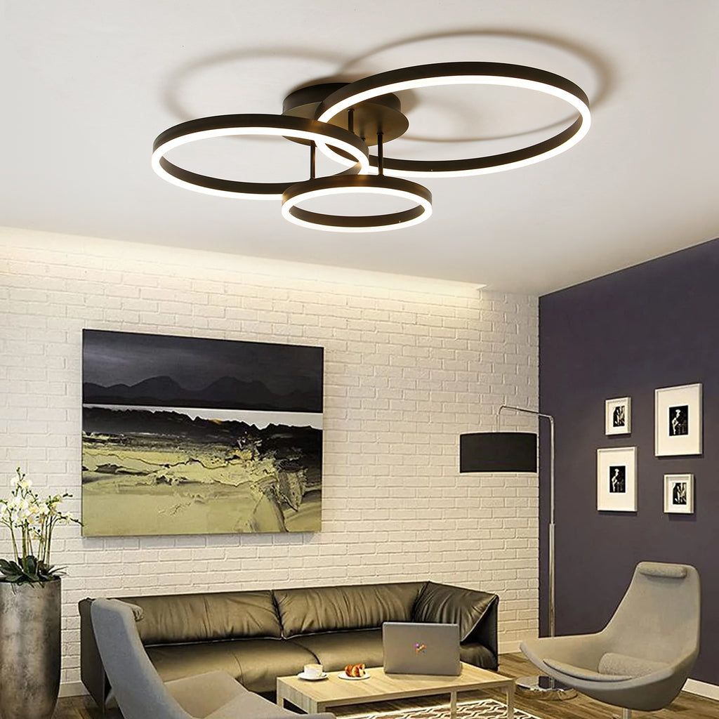 Circle Modern Integrated LED Flush Mount Ceiling Light with Remote Control