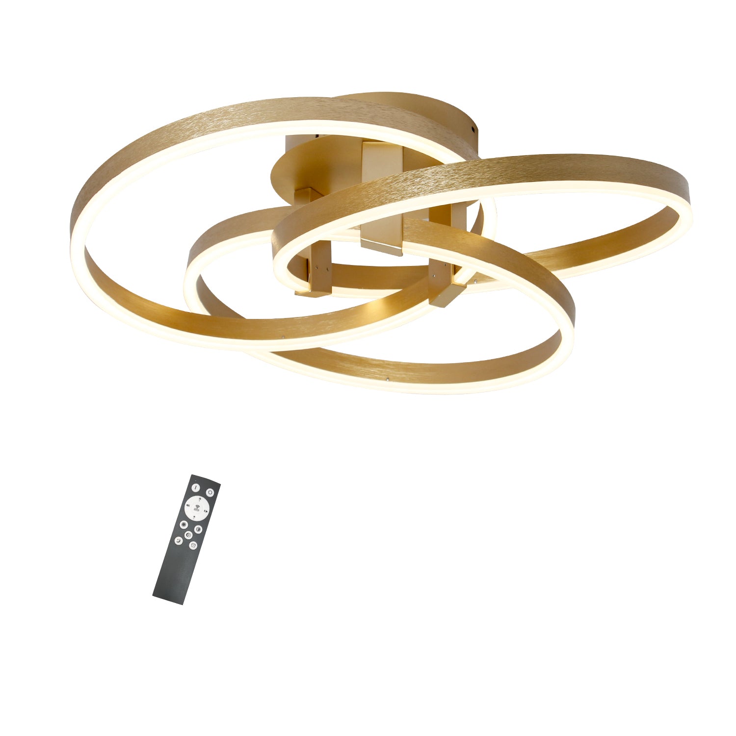 23.6" 3 Light Rings LED Dimmable Flower Flush Mount Ceiling Light