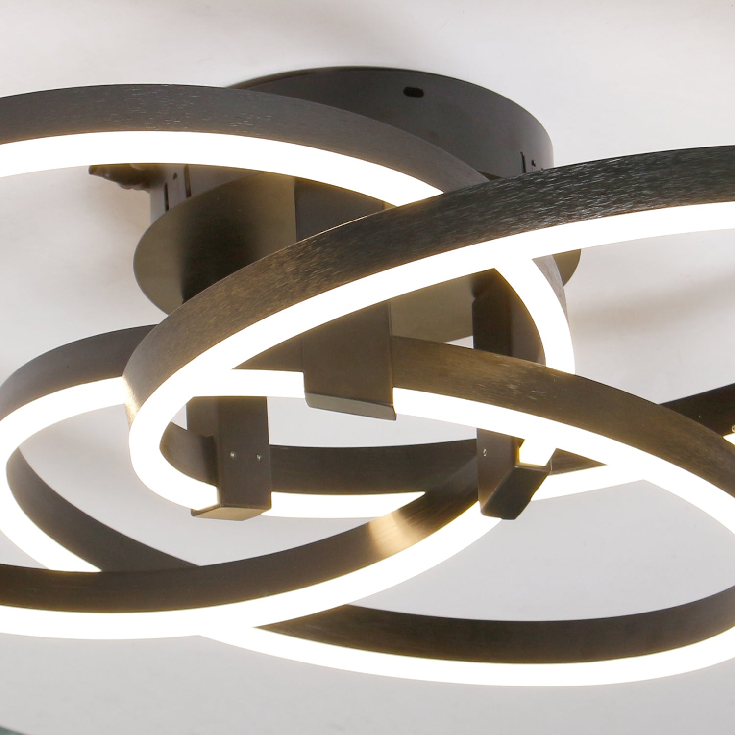 23.6" 3 Light Rings LED Dimmable Flower Flush Mount Ceiling Light