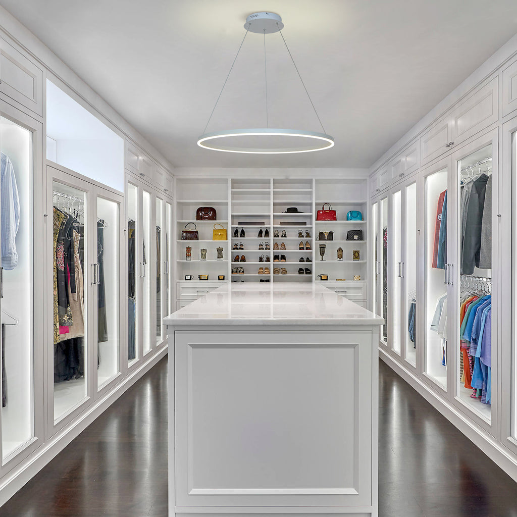 1 Ring LED Dimmable Acrylic Shade Pendant Light with Remote Control,H1.4"