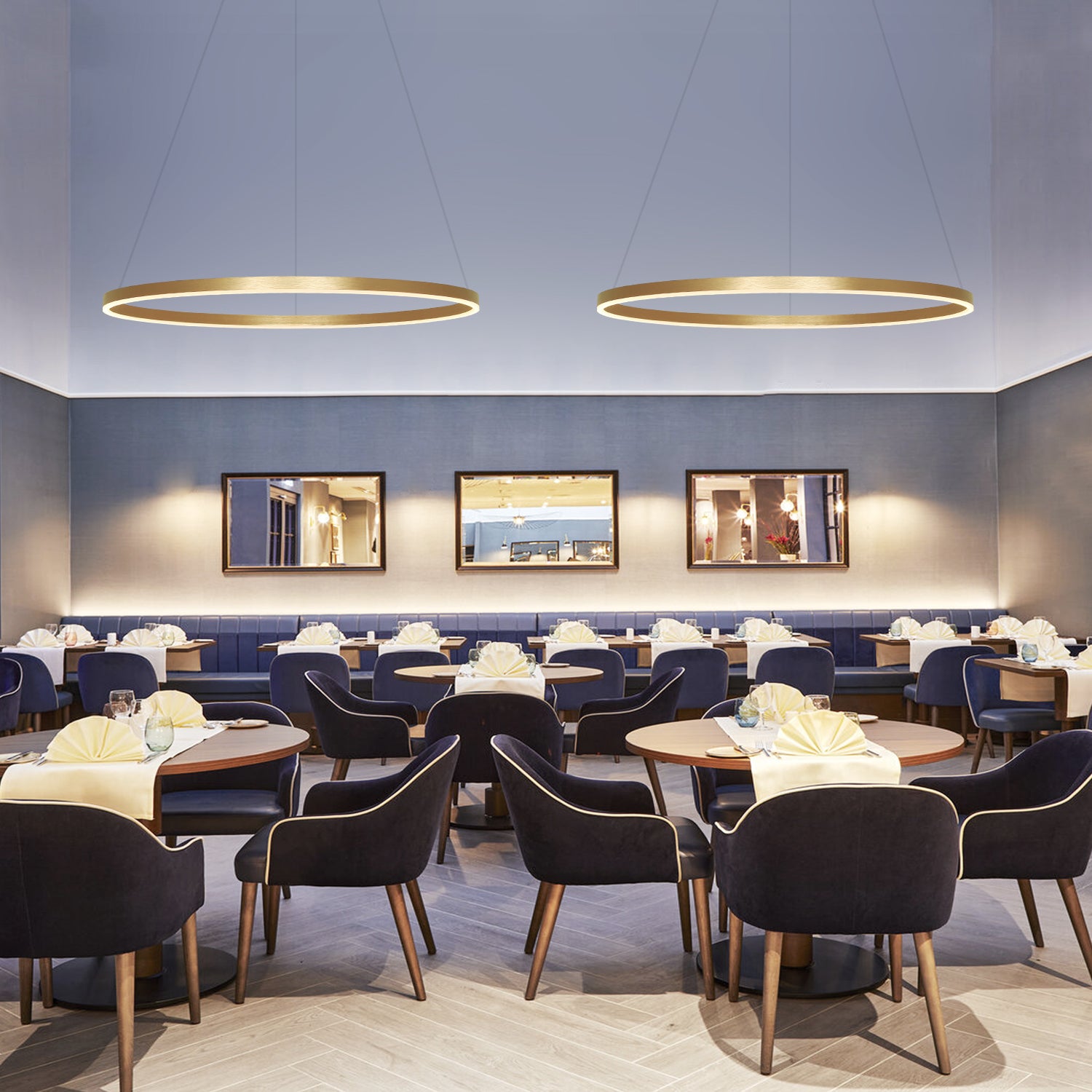 1 Ring LED Dimmable Acrylic Shade Pendant Light with Remote Control,H1.4"