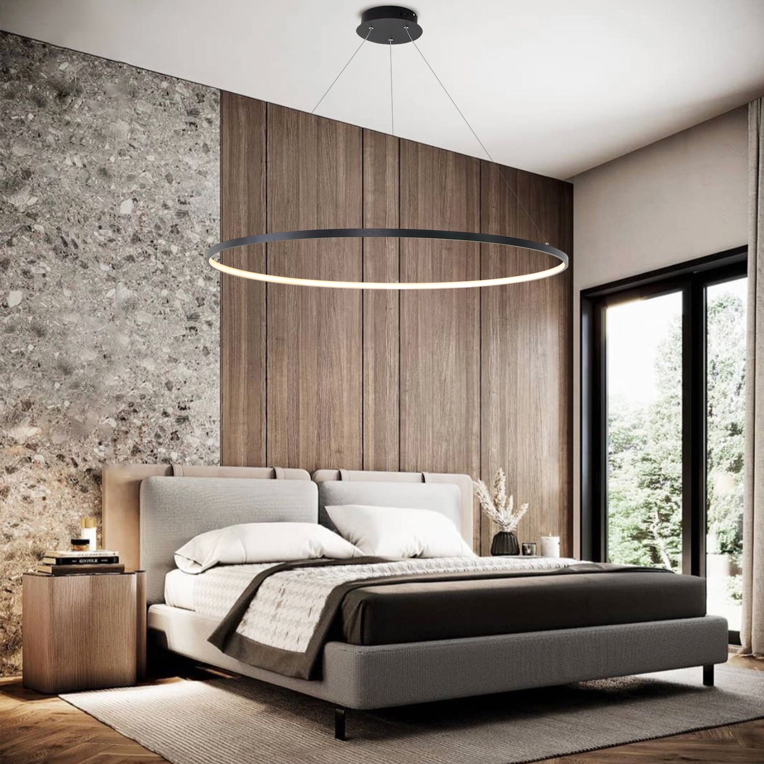 1 Ring Dimmable Integrated LED Pendatn Light,H0.8"