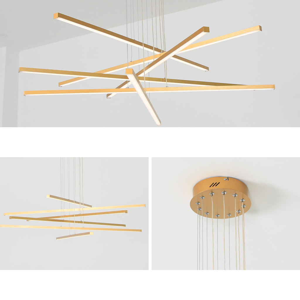 3/6 Lights Linear Sputnik LED Triac Dimmable Chandeliers