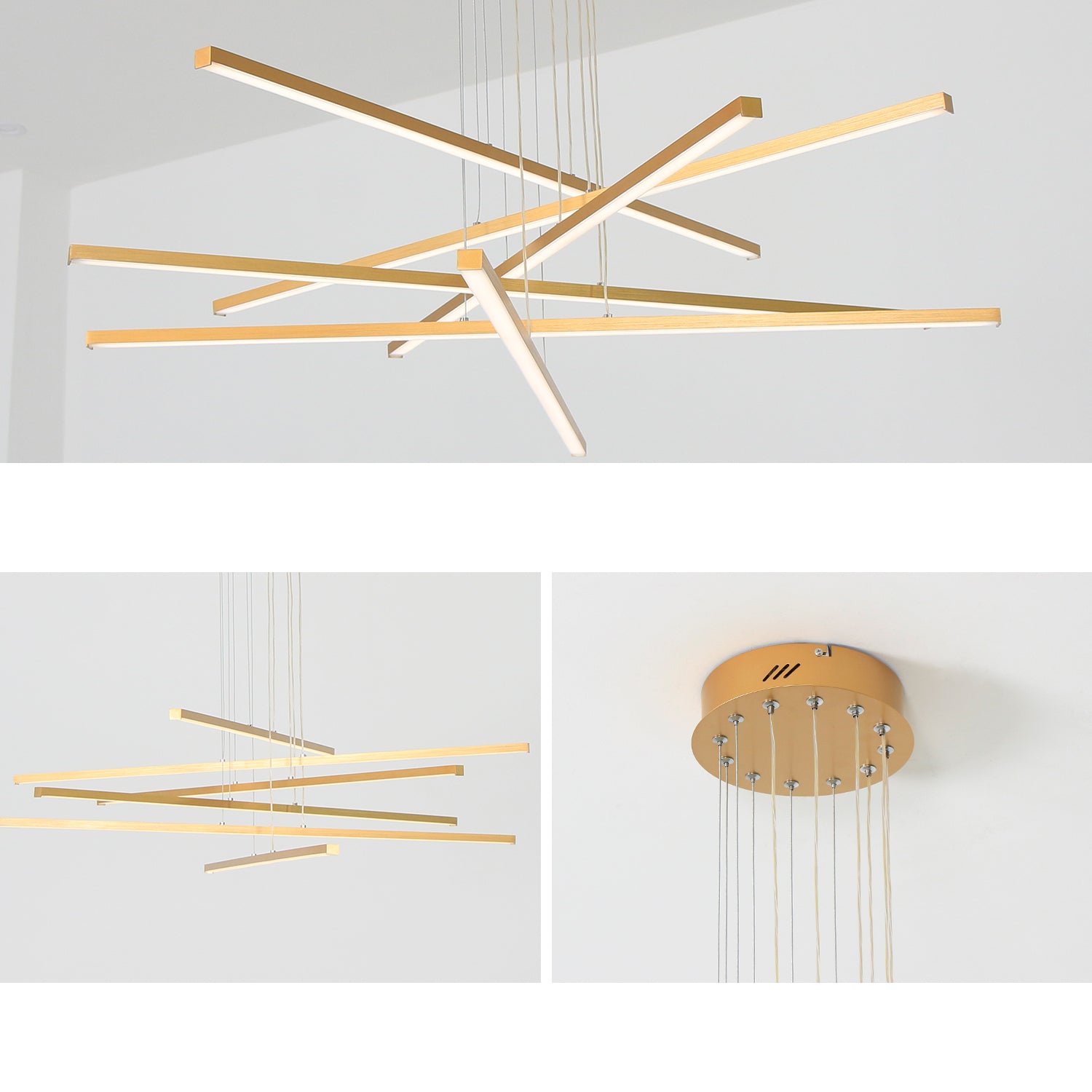 3/6 Lights Linear Sputnik LED Triac Dimmable Chandeliers