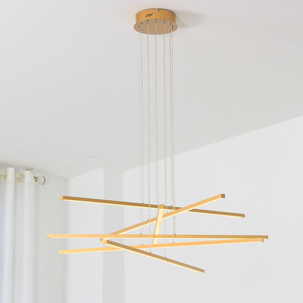 3/6 Lights Linear Sputnik LED Triac Dimmable Chandeliers