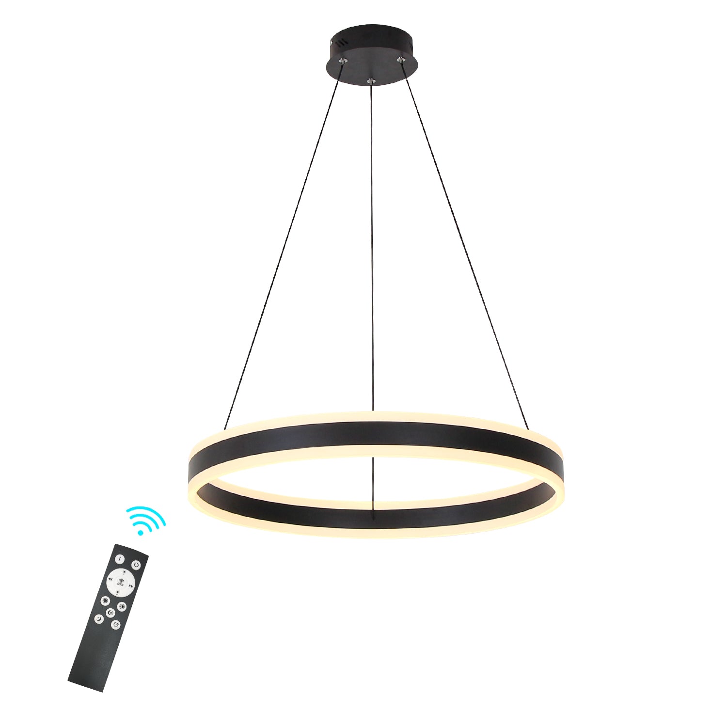 1 Ring Up&Down Light Dimmable Integrated LED Pendant Light with Remote Control