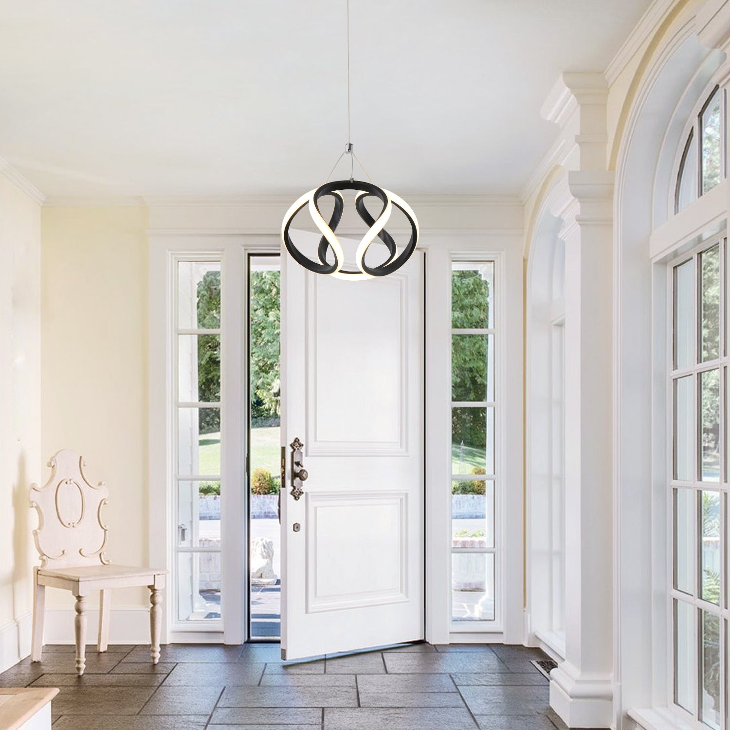 10" Swirl LED 12-Watt Statement Triac Dimmable Mini Pendant Light for Entrance Kitchen Aisle