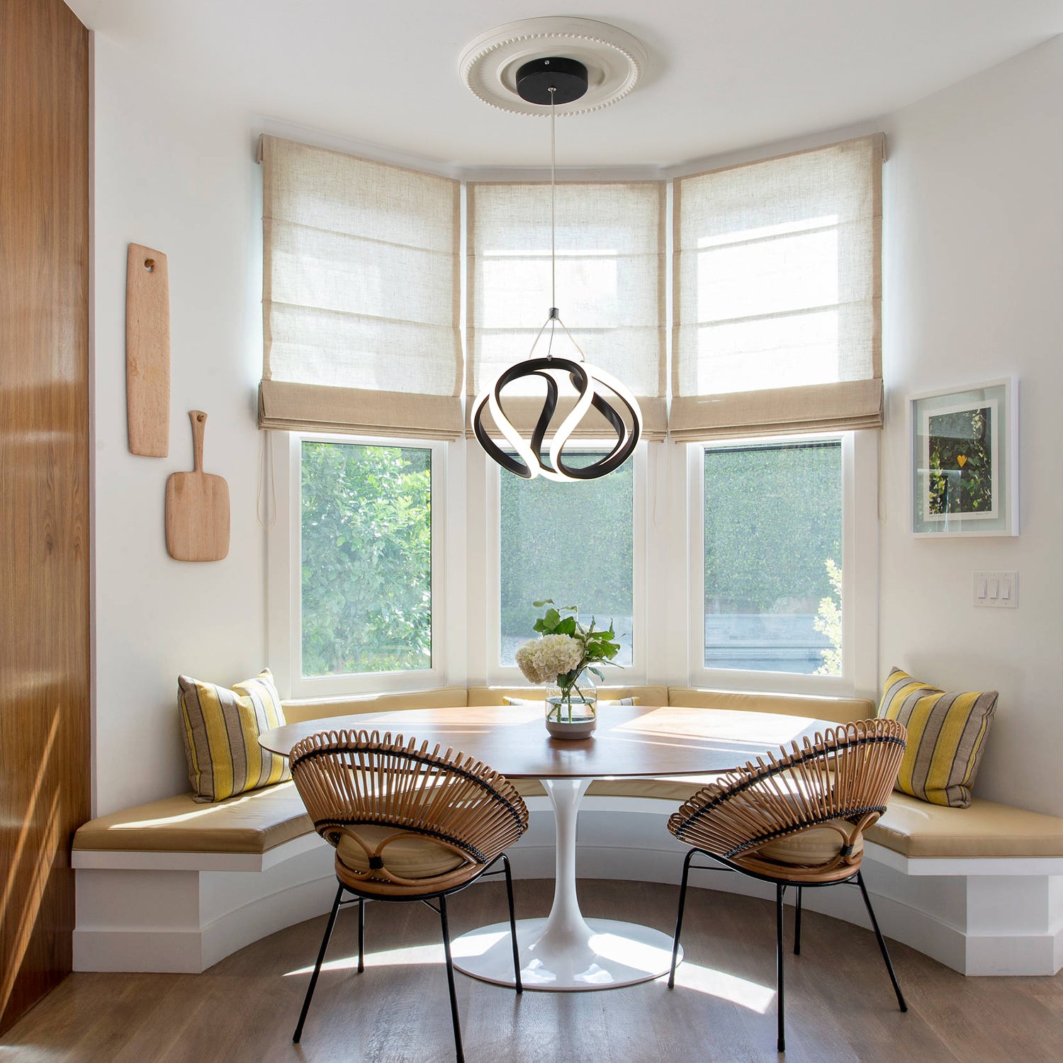 10" Swirl LED 12-Watt Statement Triac Dimmable Mini Pendant Light for Entrance Kitchen Aisle