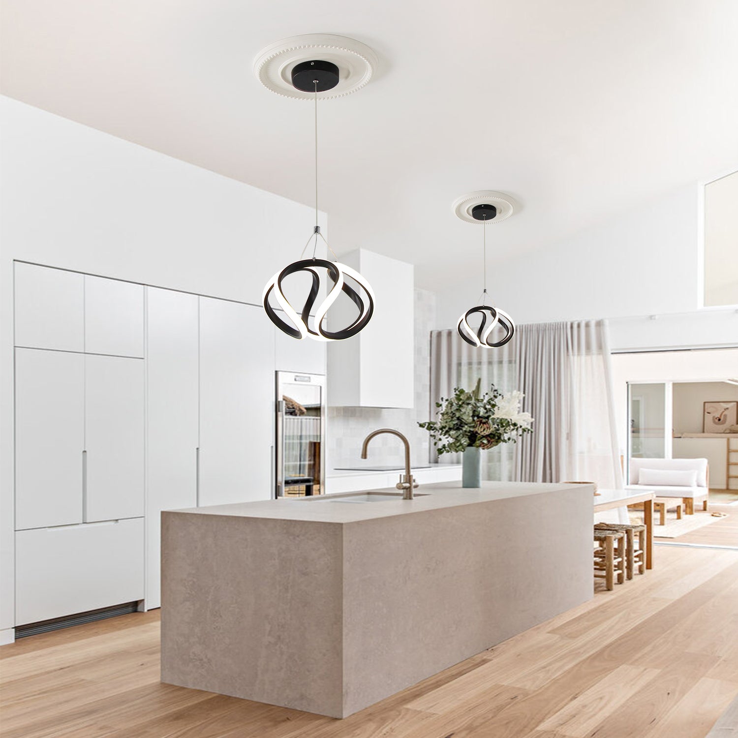 10" Swirl LED 12-Watt Statement Triac Dimmable Mini Pendant Light for Entrance Kitchen Aisle