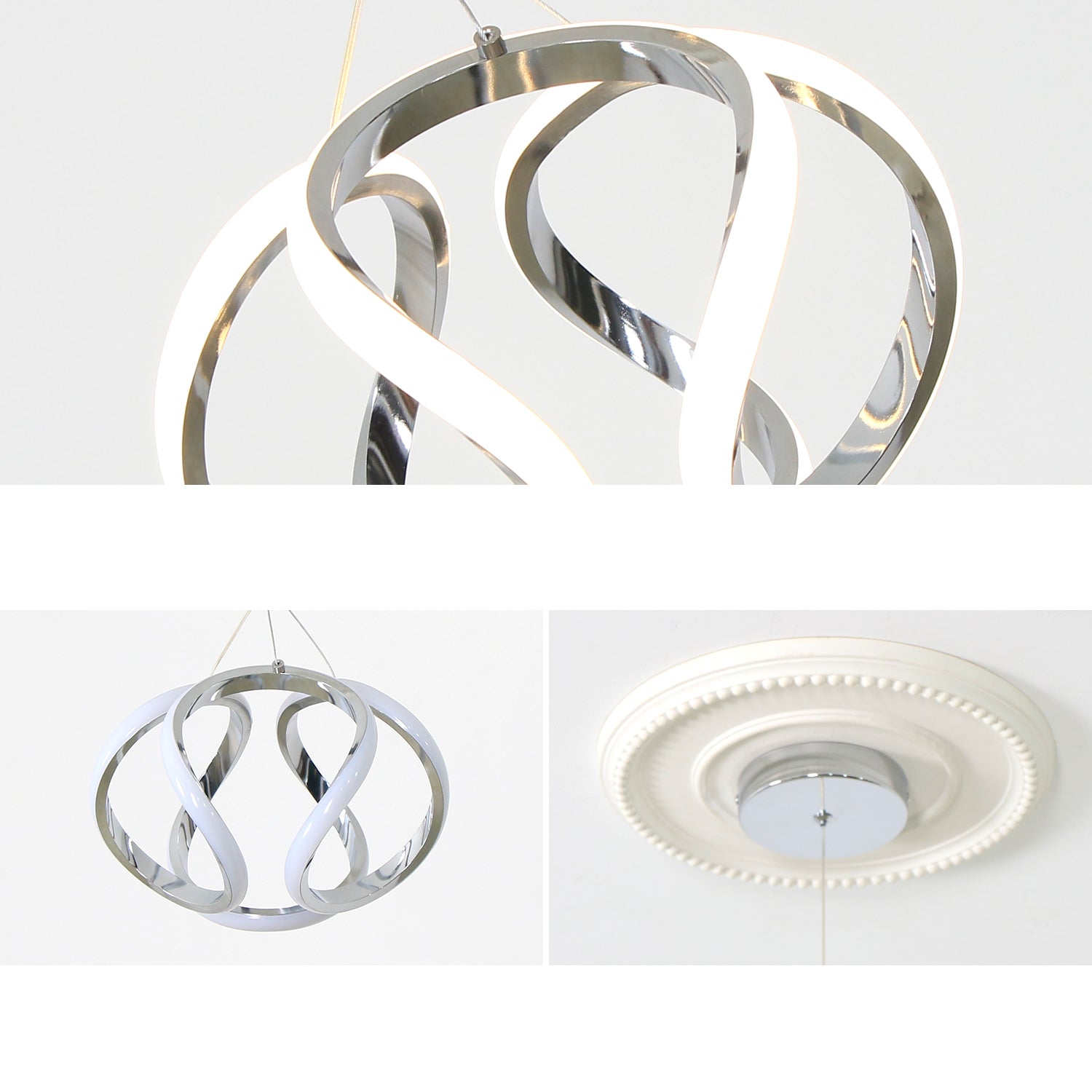 10" Swirl LED 12-Watt Statement Triac Dimmable Mini Pendant Light for Entrance Kitchen Aisle