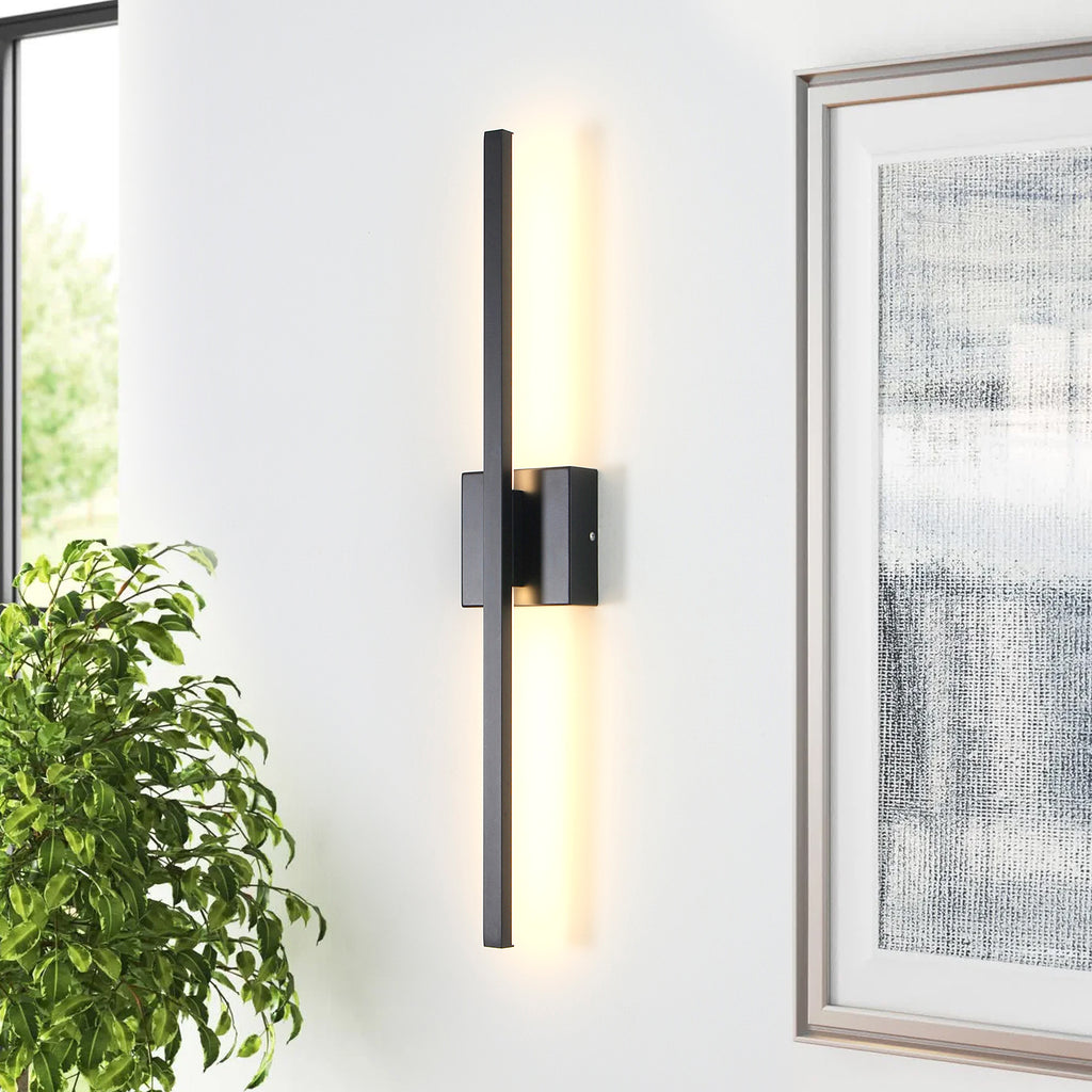 Modern LED Line Wall Sconces Traic Switch Dimming Alumnium Black/Silver/Gold Wall Light for Living Bedroom, Kitchen, Bathroom, Office Room