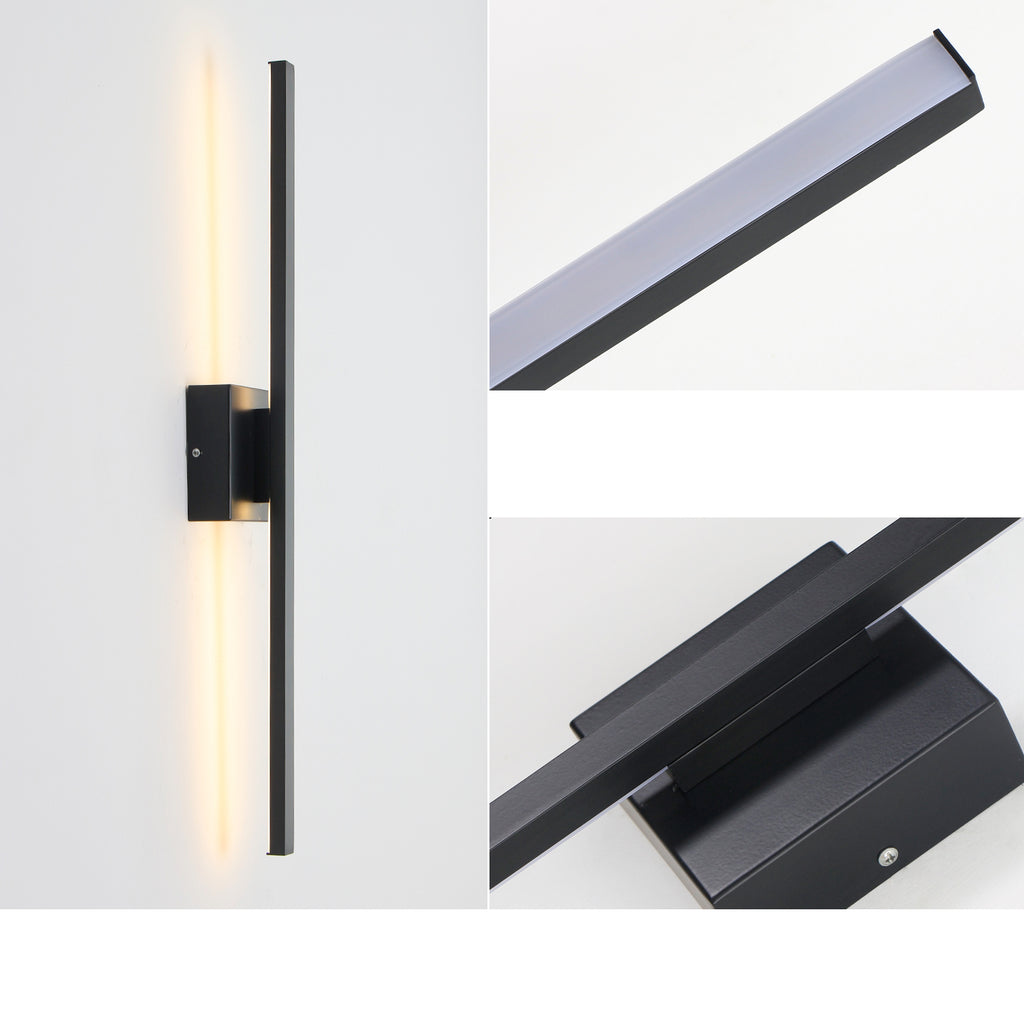 Modern LED Line Wall Sconces Traic Switch Dimming Alumnium Black/Silver/Gold Wall Light for Living Bedroom, Kitchen, Bathroom, Office Room