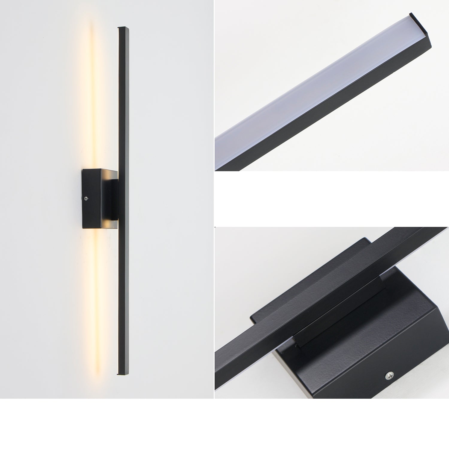 Modern LED Line Wall Sconces Traic Switch Dimming Alumnium Black/Silver/Gold Wall Light for Living Bedroom, Kitchen, Bathroom, Office Room