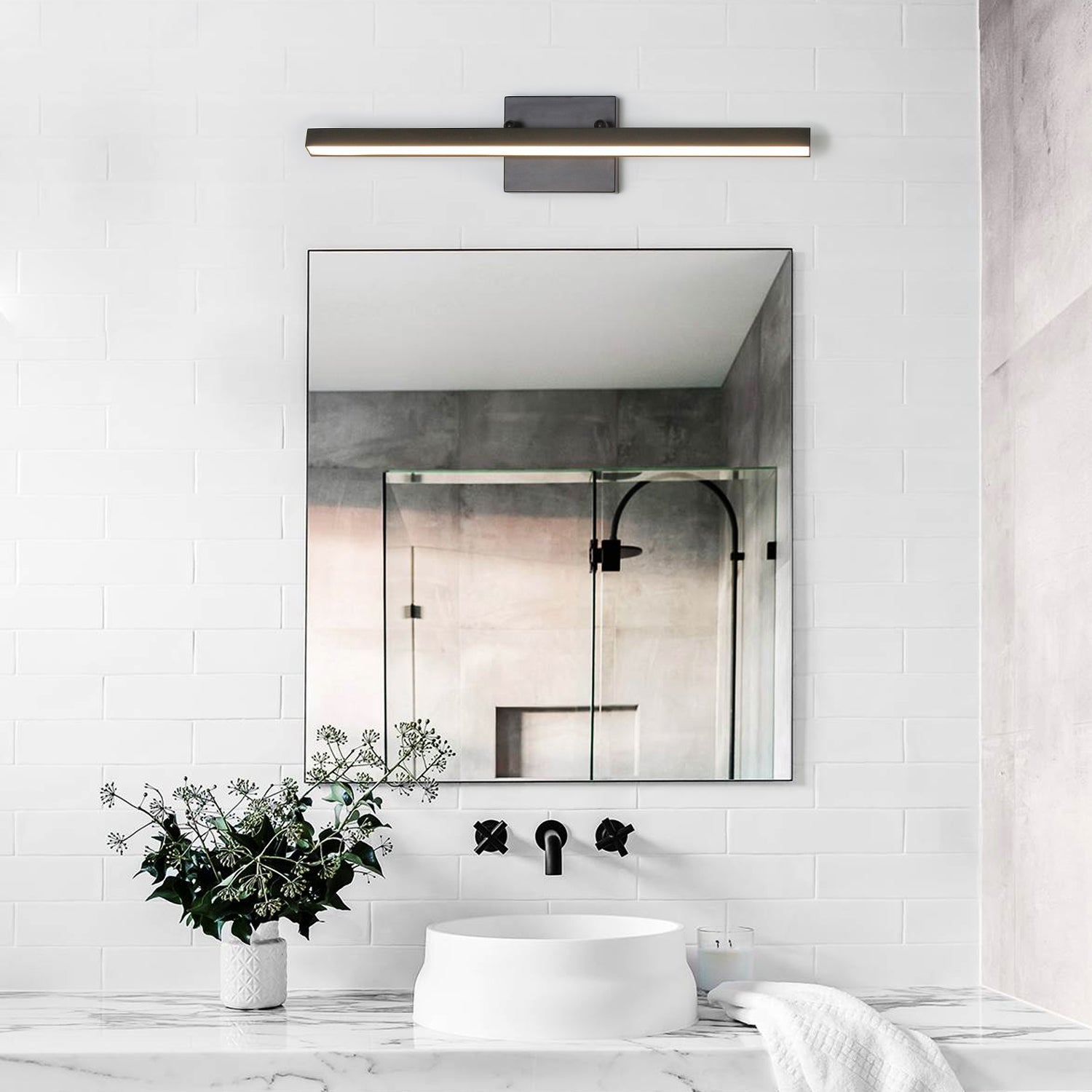 24/32 In. Rotatable LED Dimmable Vanity Light,Modern Linear Wall Sconce