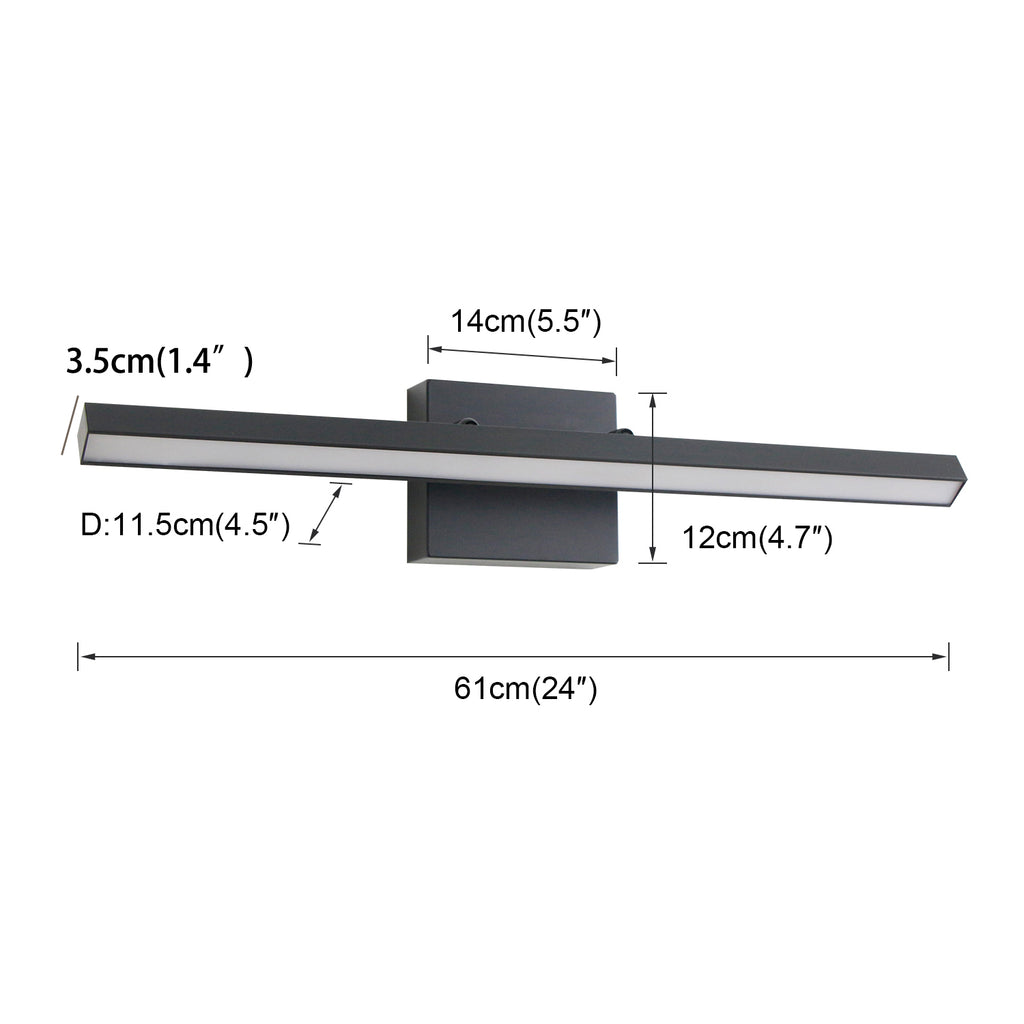 24/32 In. Rotatable LED Dimmable Vanity Light,Modern Linear Wall Sconce