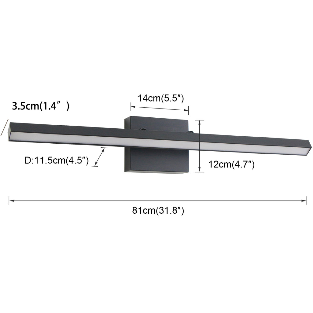 24/32 In. Rotatable LED Dimmable Vanity Light,Modern Linear Wall Sconce