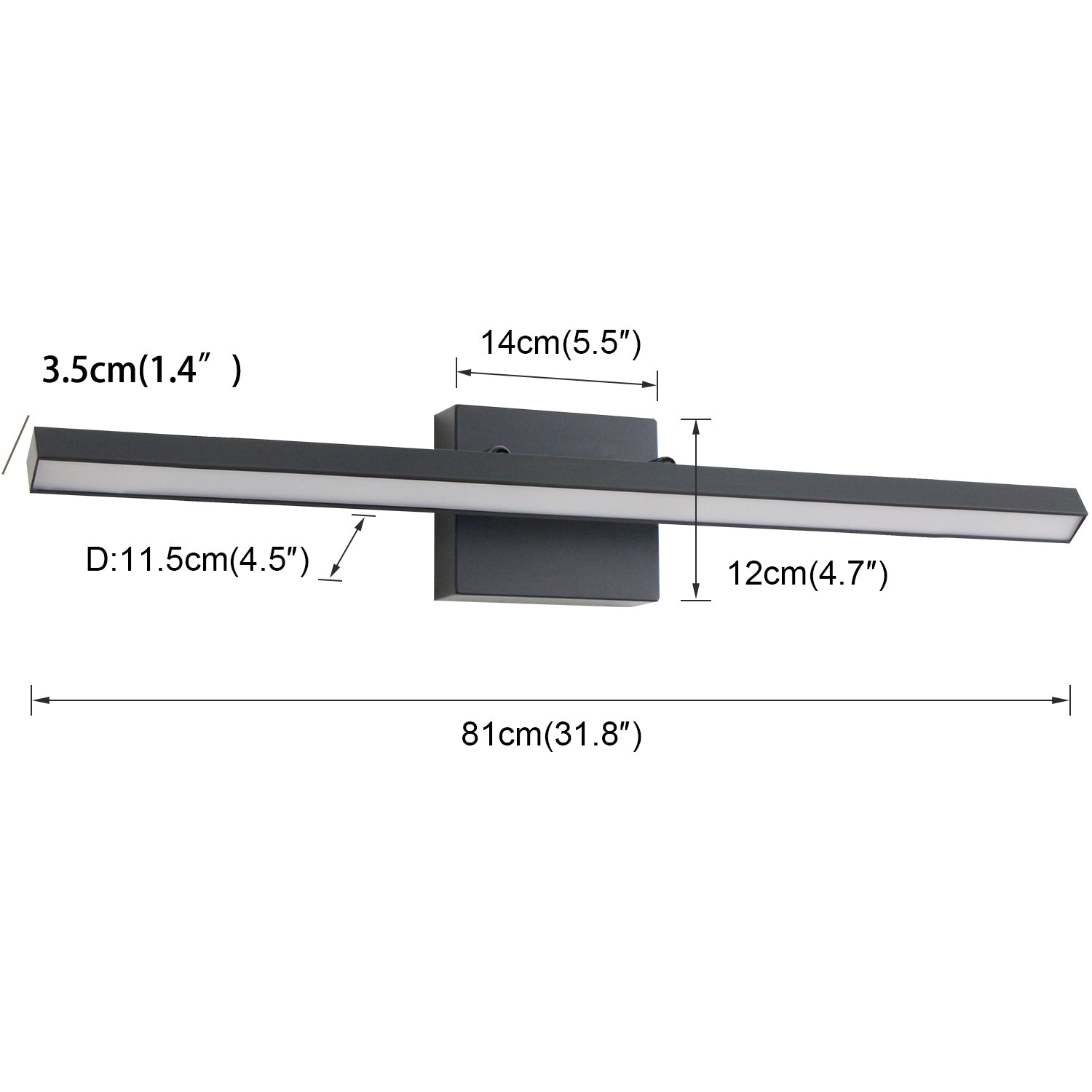24/32 In. Rotatable LED Dimmable Vanity Light,Modern Linear Wall Sconce