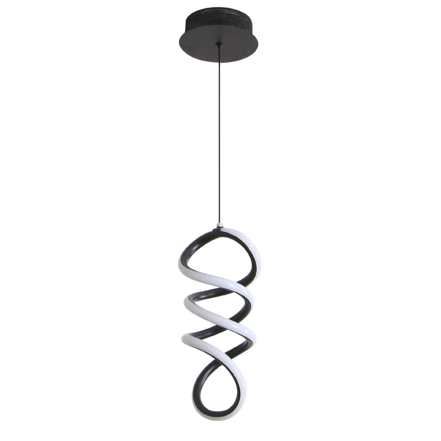 11.8"H*4.5"W Swirl LED Triac Dimmable Mini-Pendant Light with Black or Chrome Finish