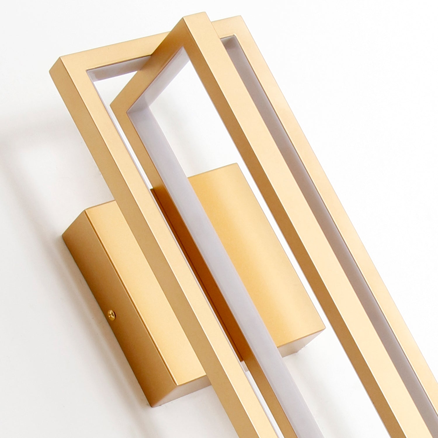 19"H Modern Dimmable LED Rectangle Black/Gold Wall Sconce