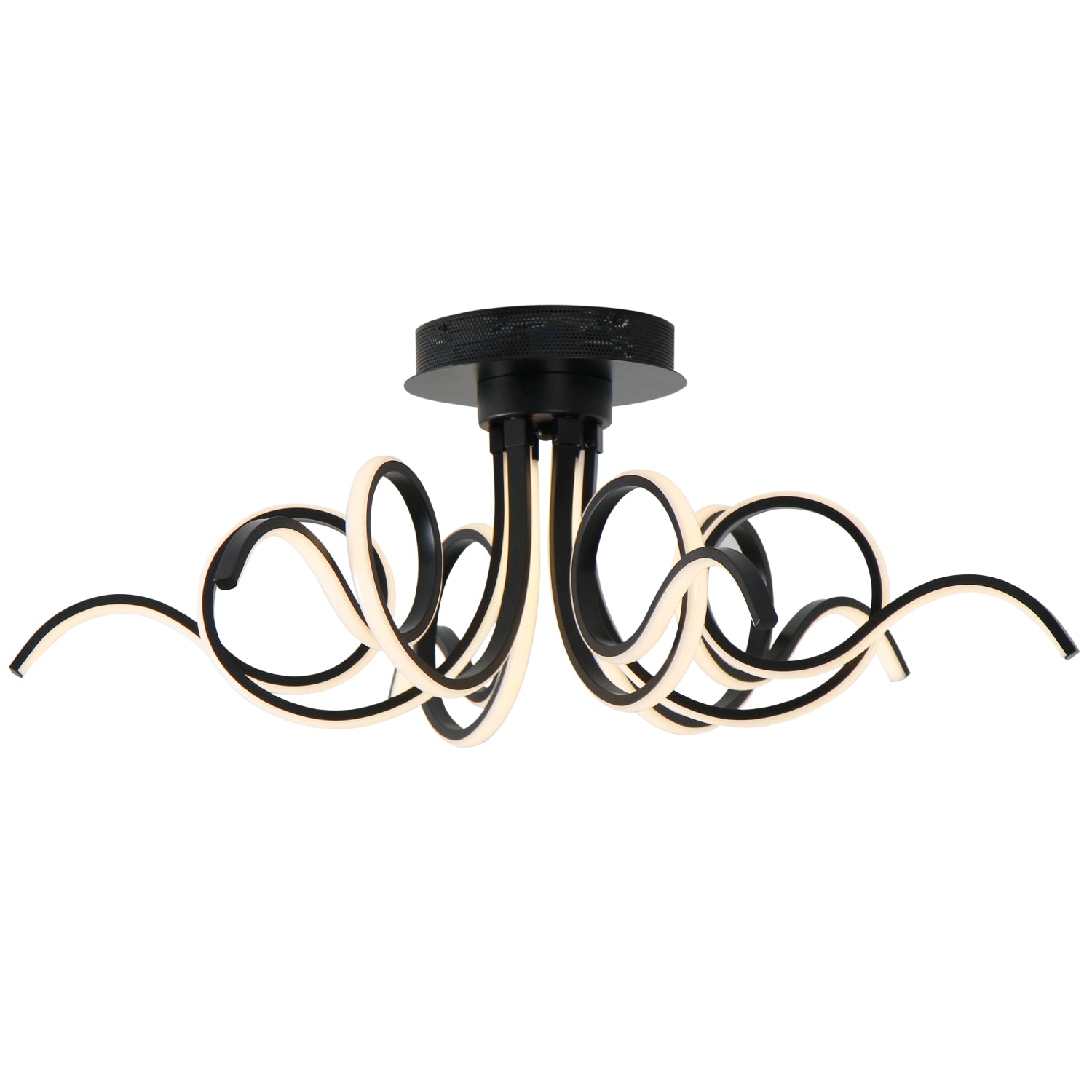 32“ 6 Lights Flower Modern LED Triac Dimmable Flush Mount Ceiling Light