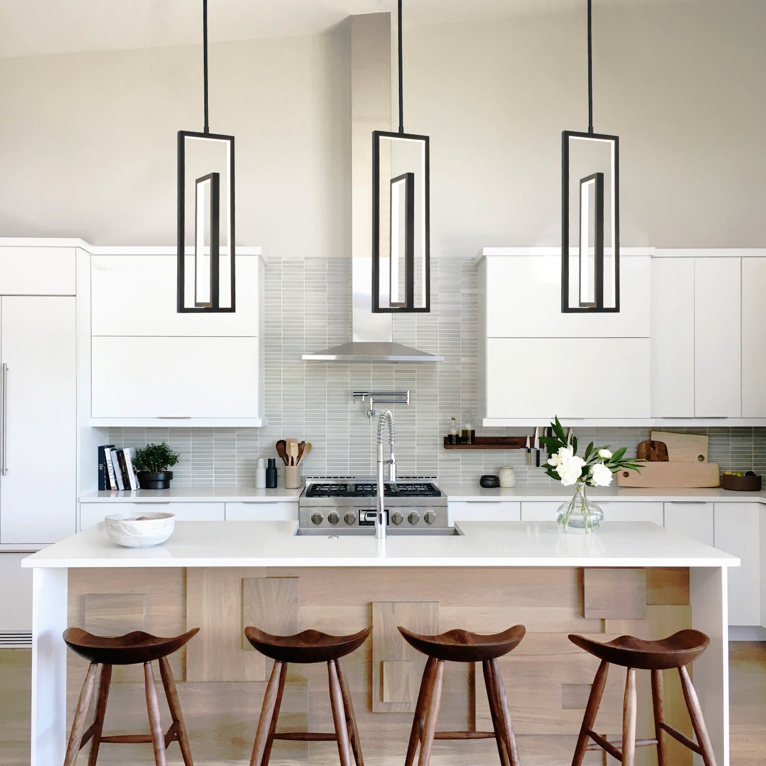 18.8"H*6"W 2-Light Modern Integrated LED Dimmable Mini-Pendant Light with Warm Light