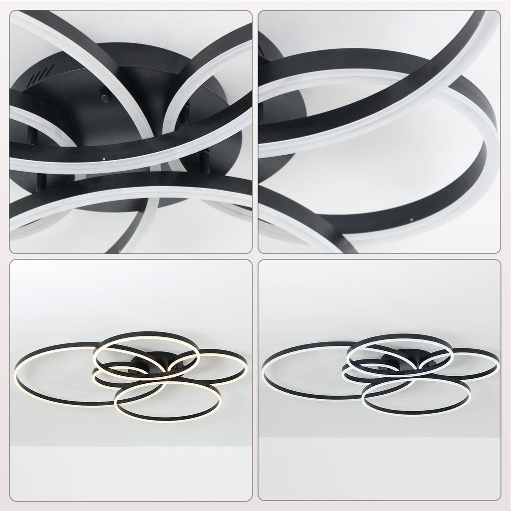 Circle Modern Integrated LED Flush Mount Ceiling Light with Remote Control