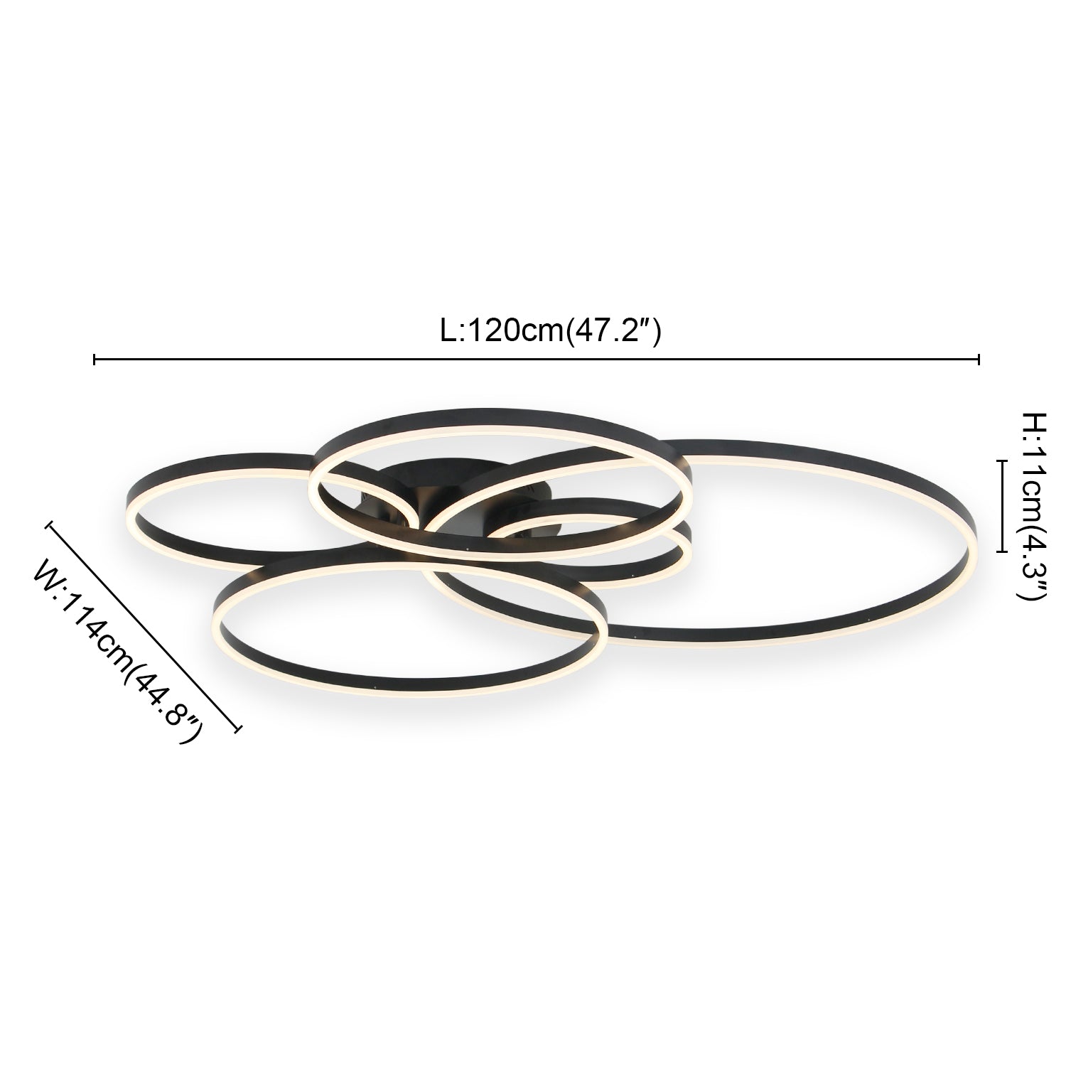Circle Modern Integrated LED Flush Mount Ceiling Light with Remote Control