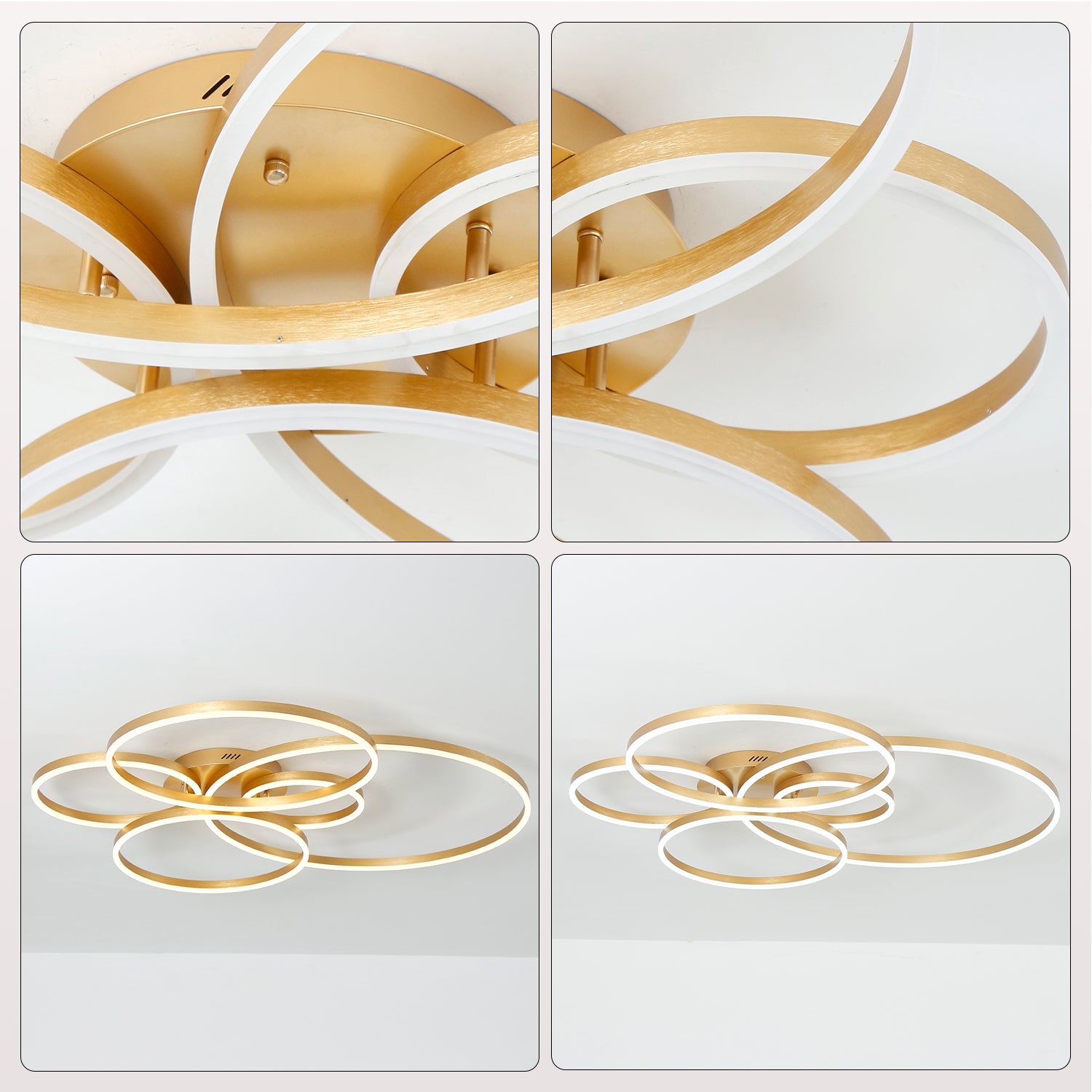 Circle Modern Integrated LED Flush Mount Ceiling Light with Remote Control