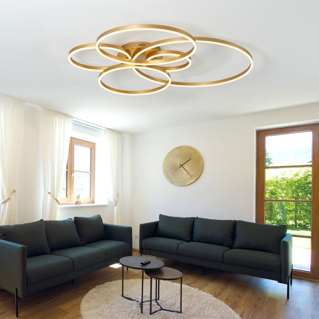 Circle Modern Integrated LED Flush Mount Ceiling Light with Remote Control