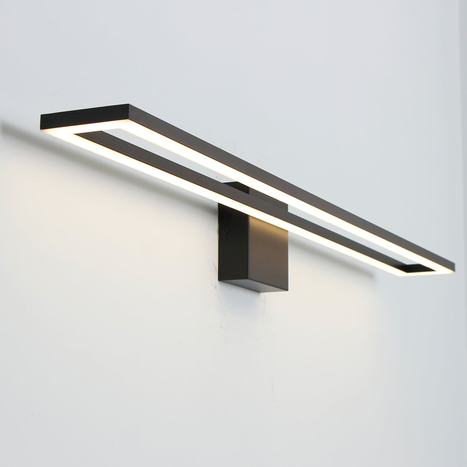 24/32/40 in. Black Rectangle Dimmable LED Vanity Light,Indoor Wall Sconces