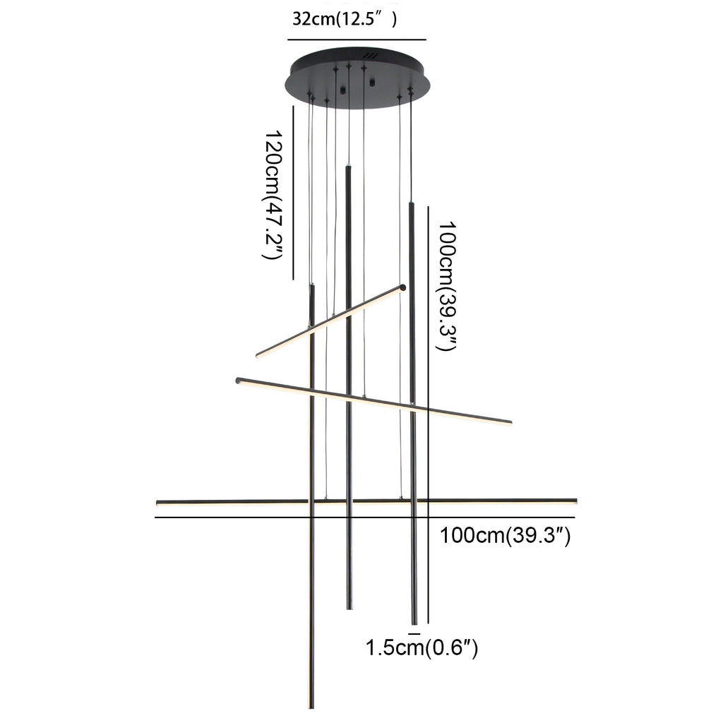 Modern Integrated LED Dimmable Linear Long Chandelier