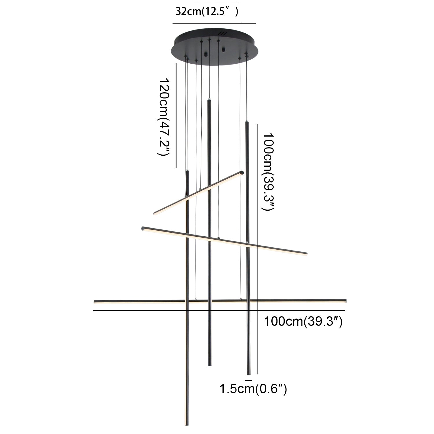 Modern Integrated LED Dimmable Linear Long Chandelier