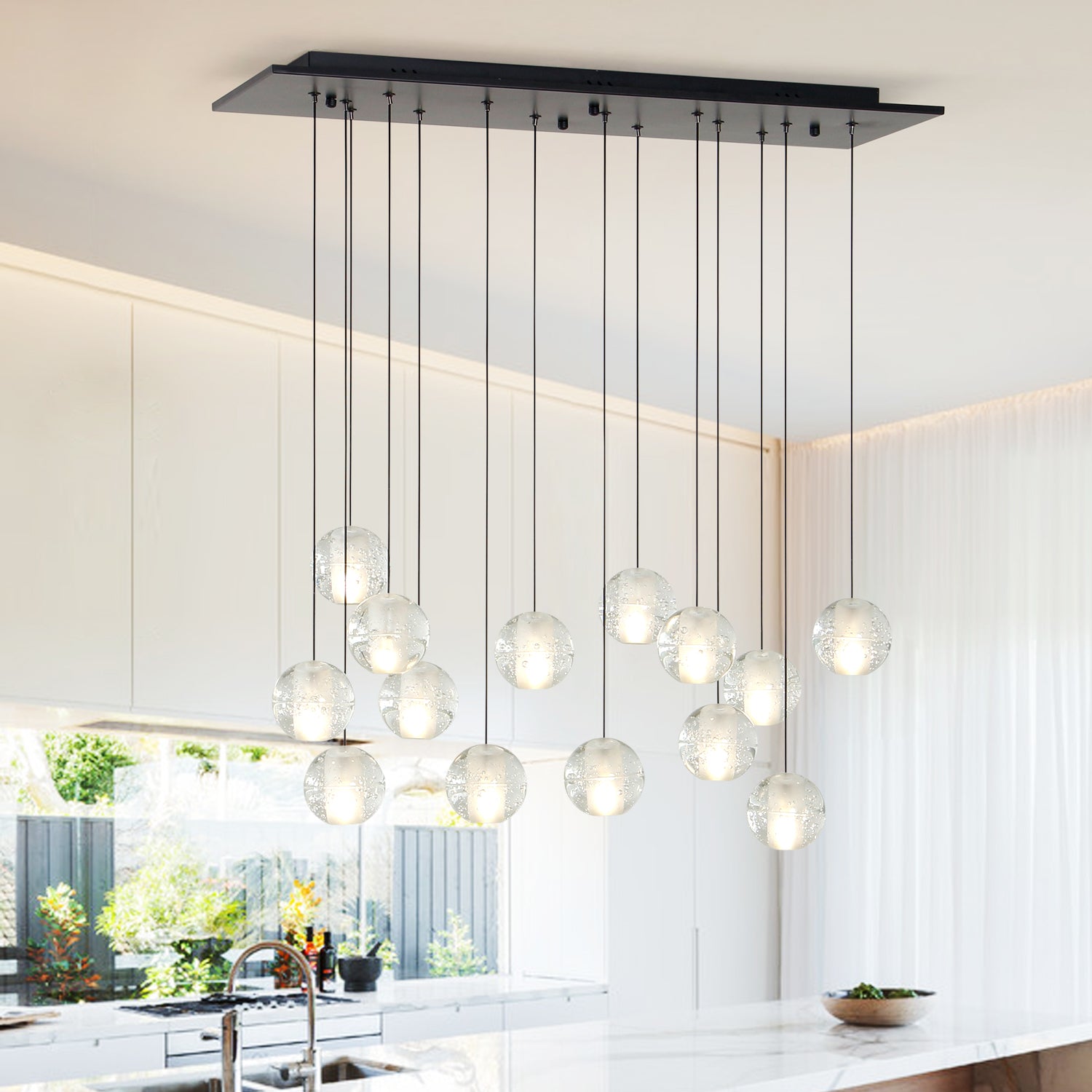 Raindrop 14 Lights Crystal Chandelier with G4 Bulb Base